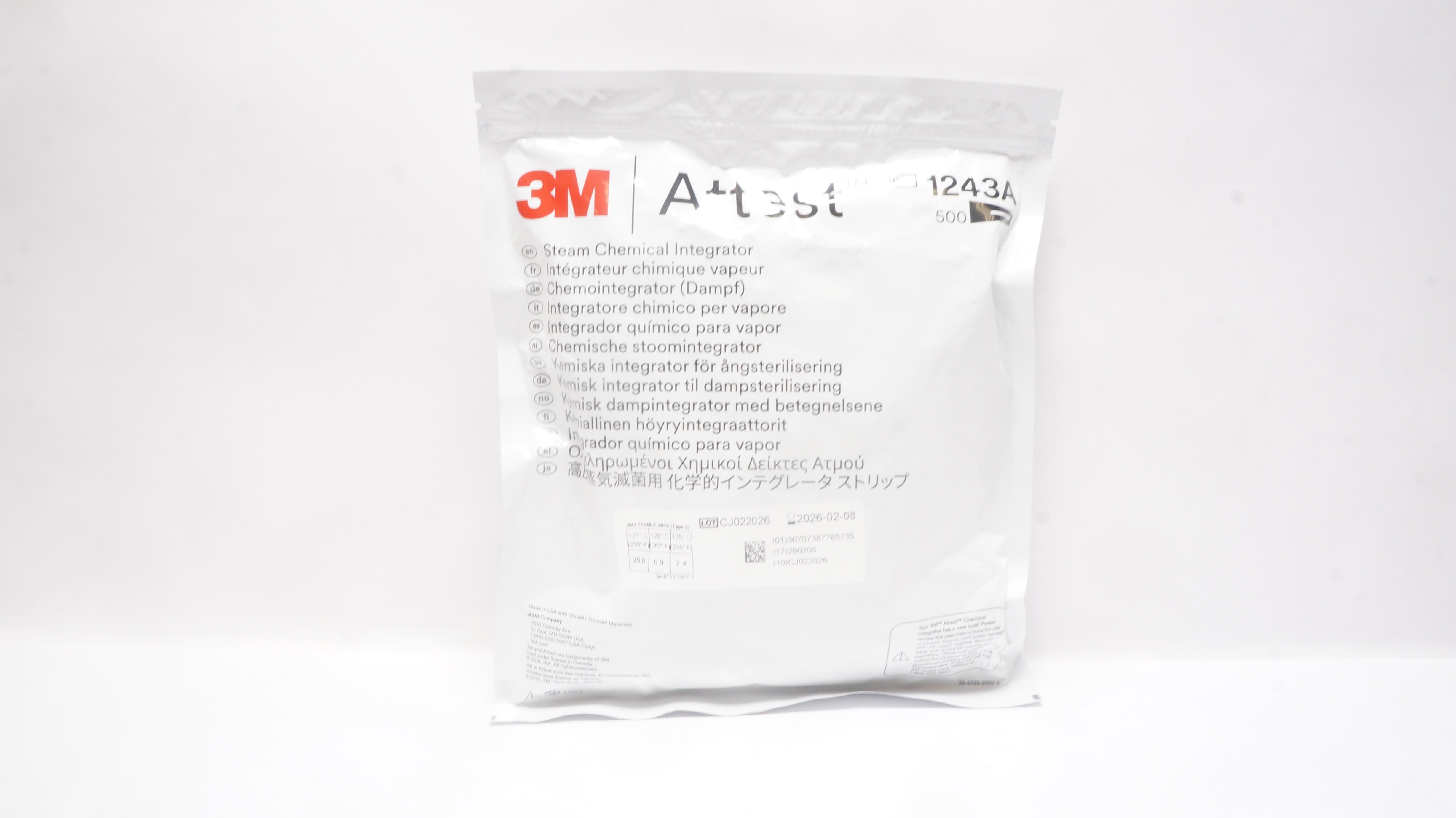 3M 1243A Attest Steam Chemical Integrator Box of 500