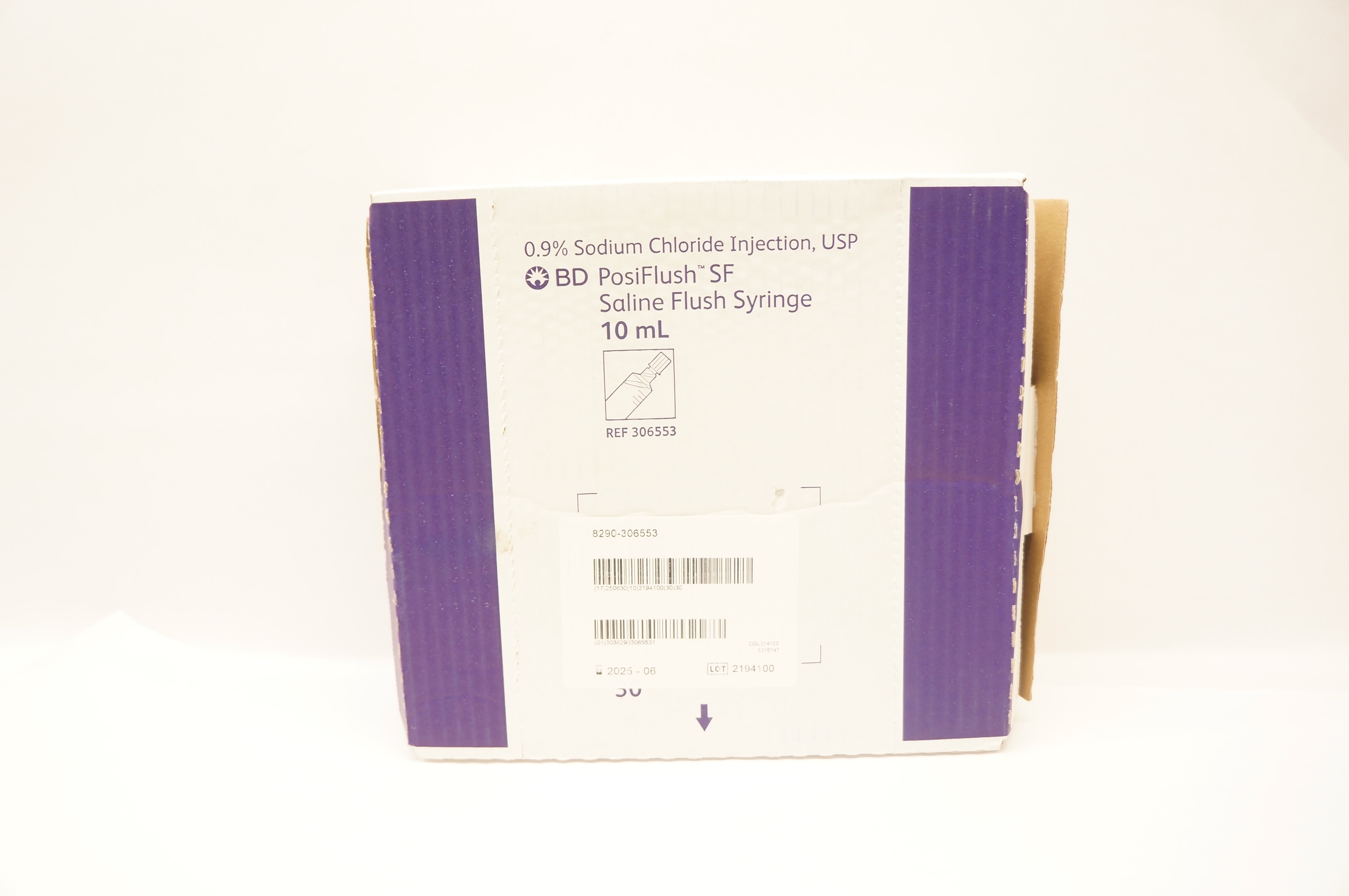 BD 306553 Saline Flush Syringe 10mL 0.9% Sodium Chloride Injection - Box of 30