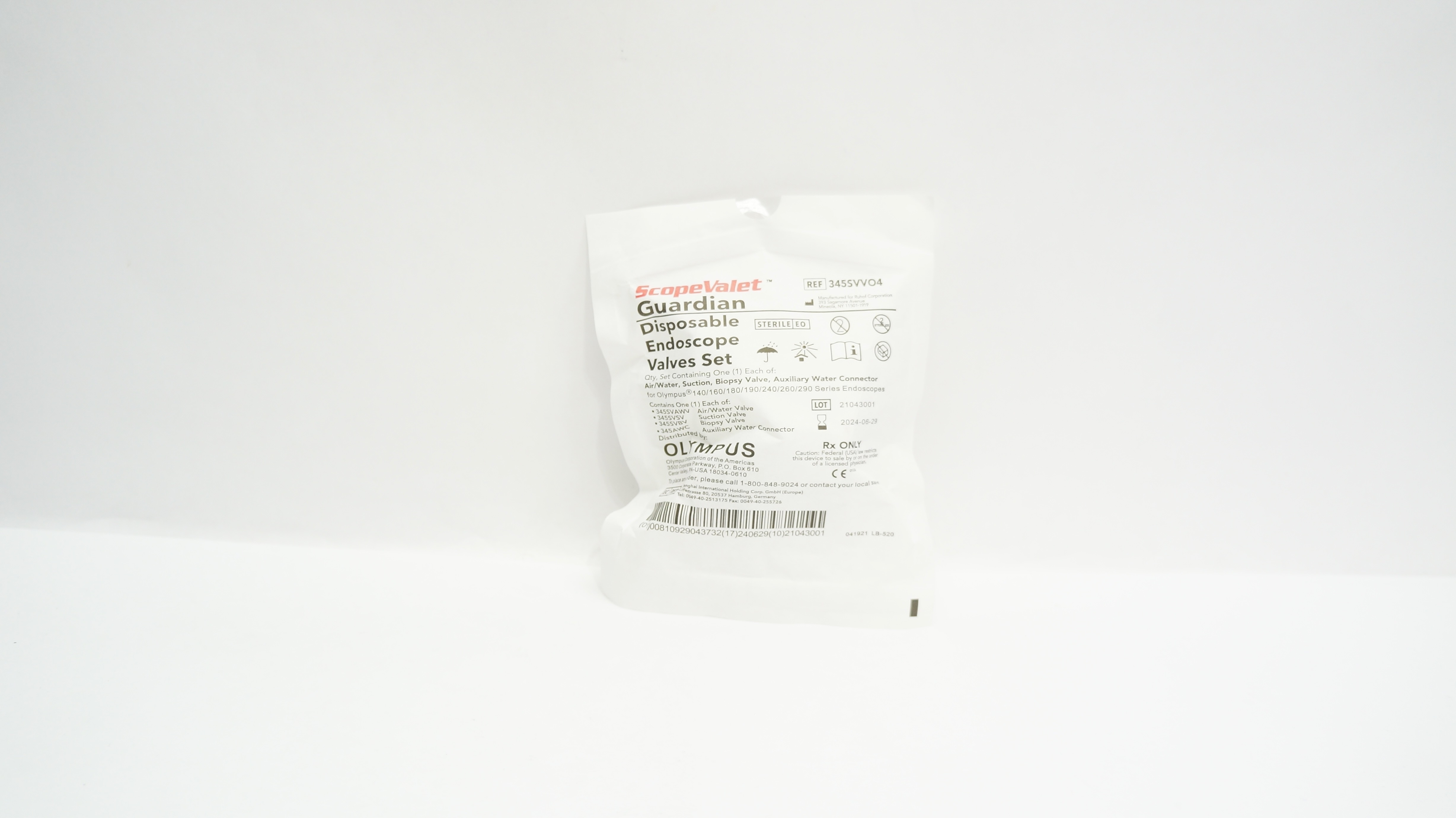 Olympus 345SVVO4 ScopeValet Guardian Disposable Endoscope Valves Set