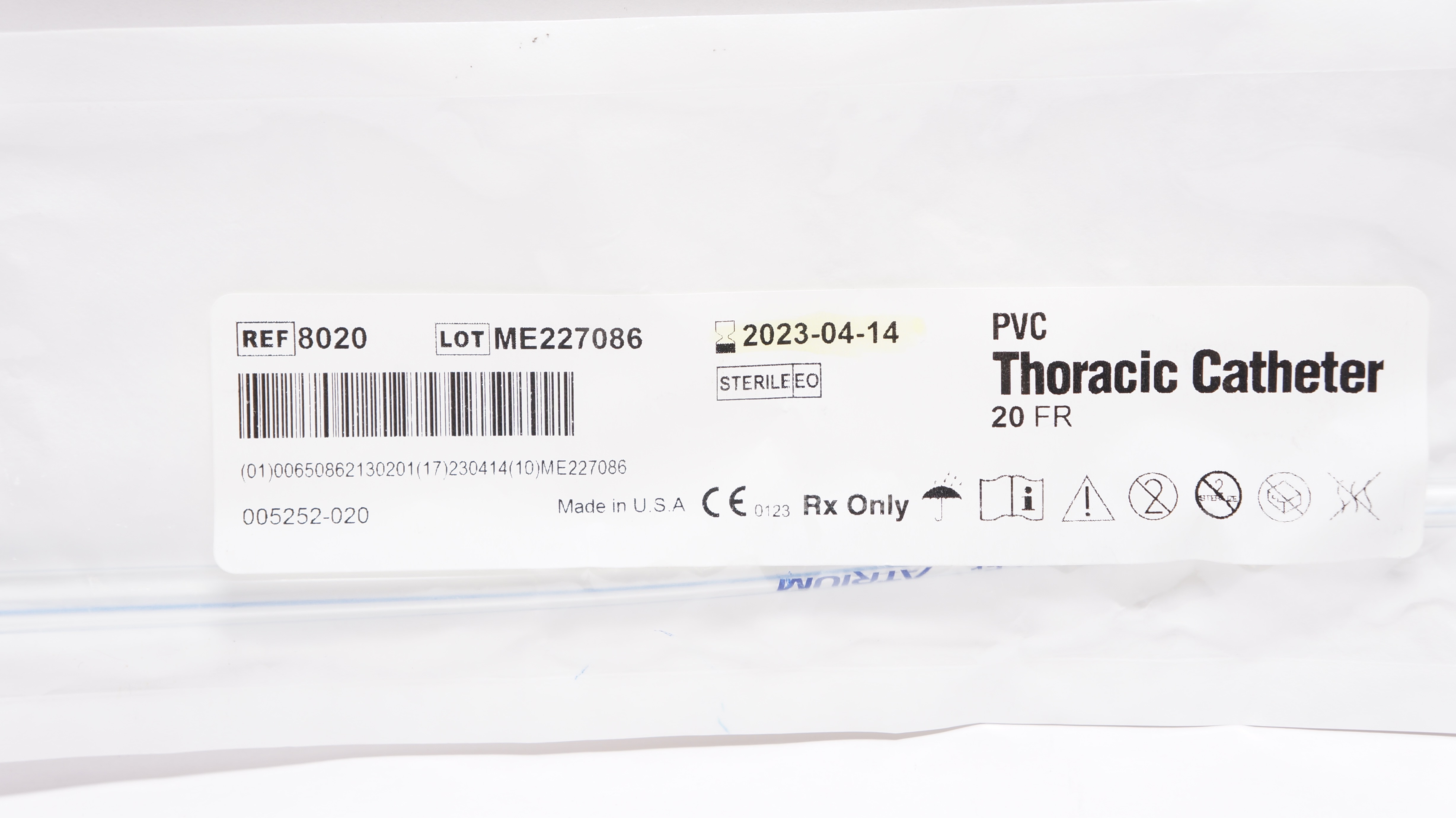 Atrium 8020 PVC Thoracic Cath. 20Fr (x)