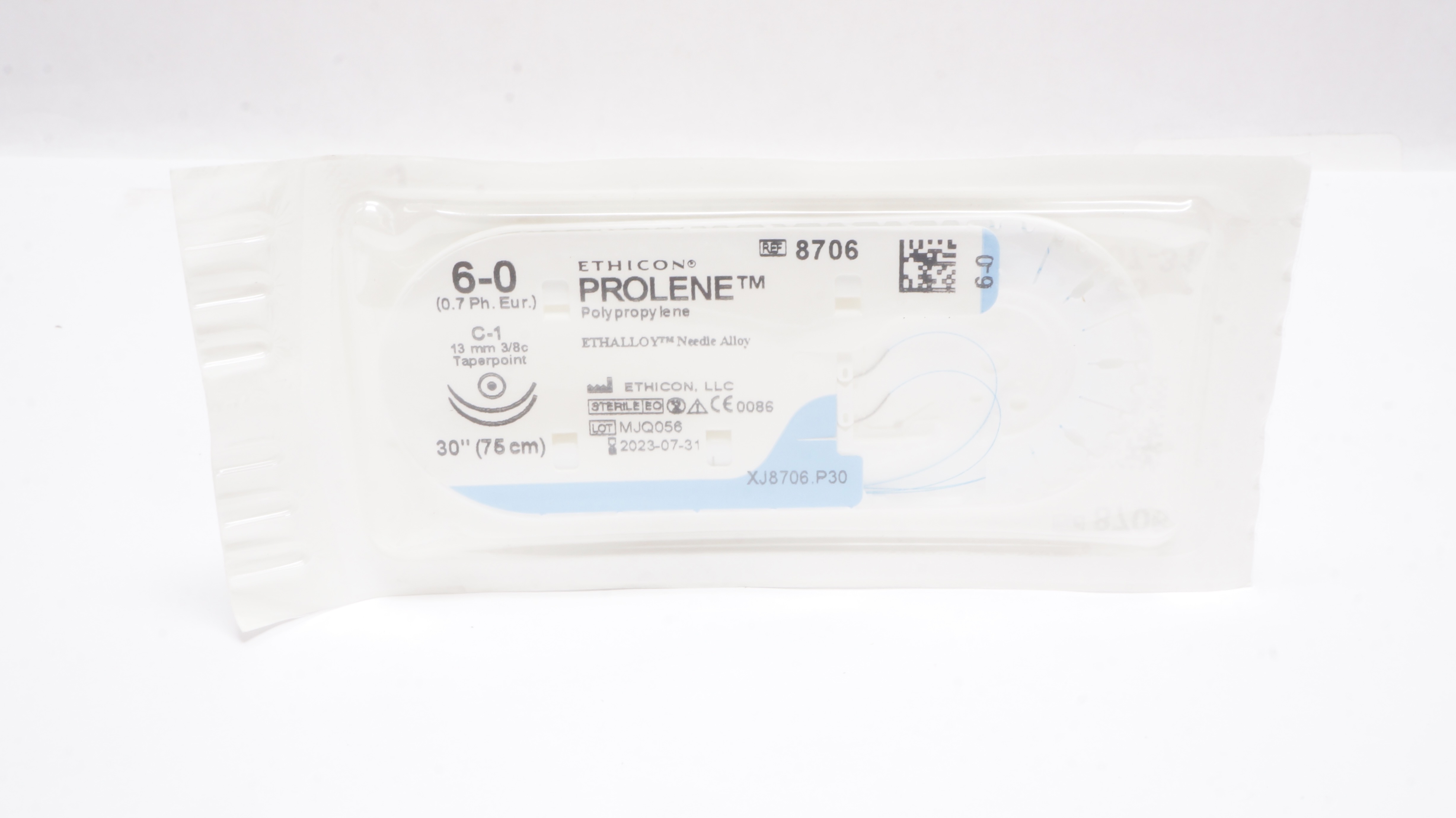 Ethicon 8706 6-0 PROLENE Polypropylene Stre C-1 13mm 3/8c Taperpoint, 30inch