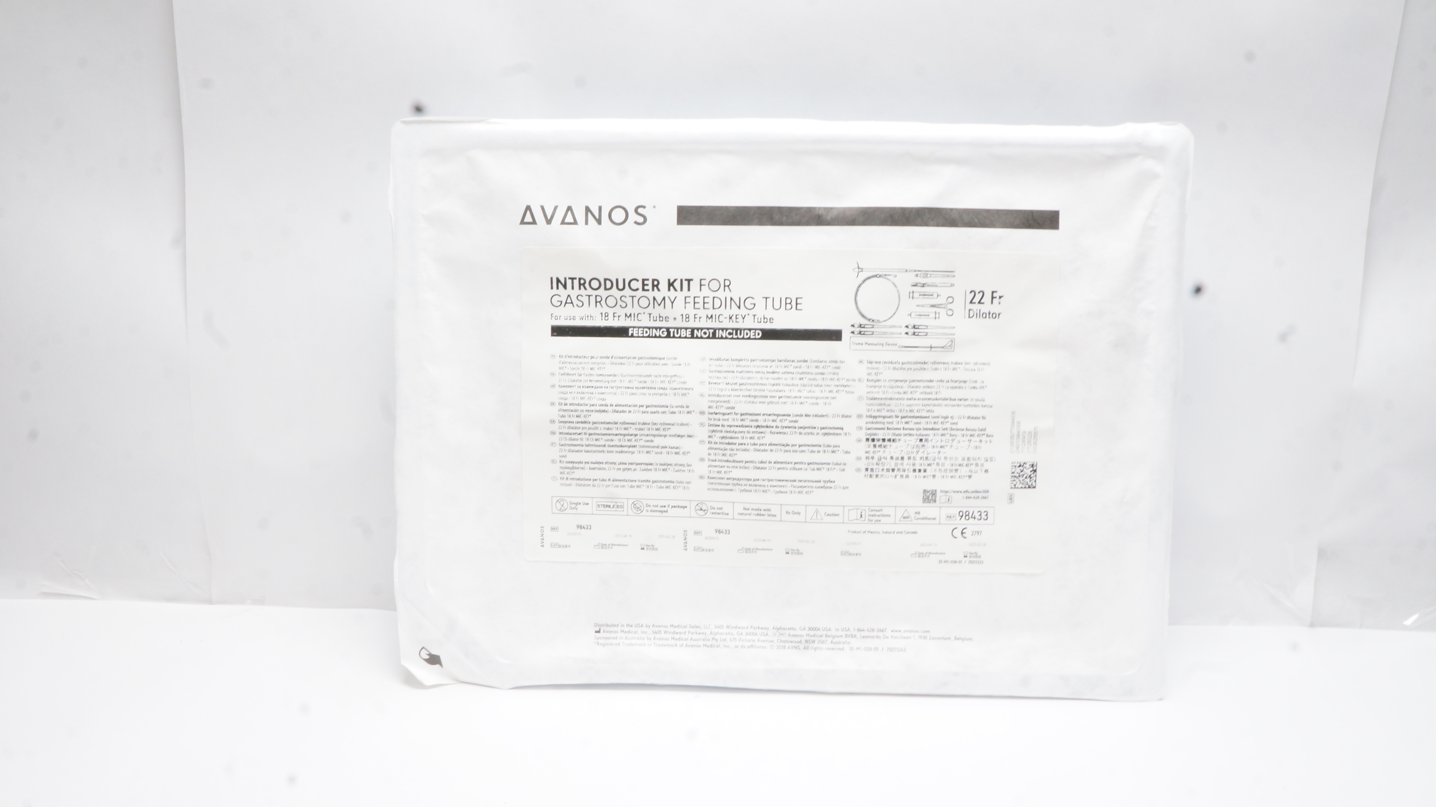 Avanos 98433 Introducer Kit For Gastrostomy Feeding Tube 22Fr. Dilator