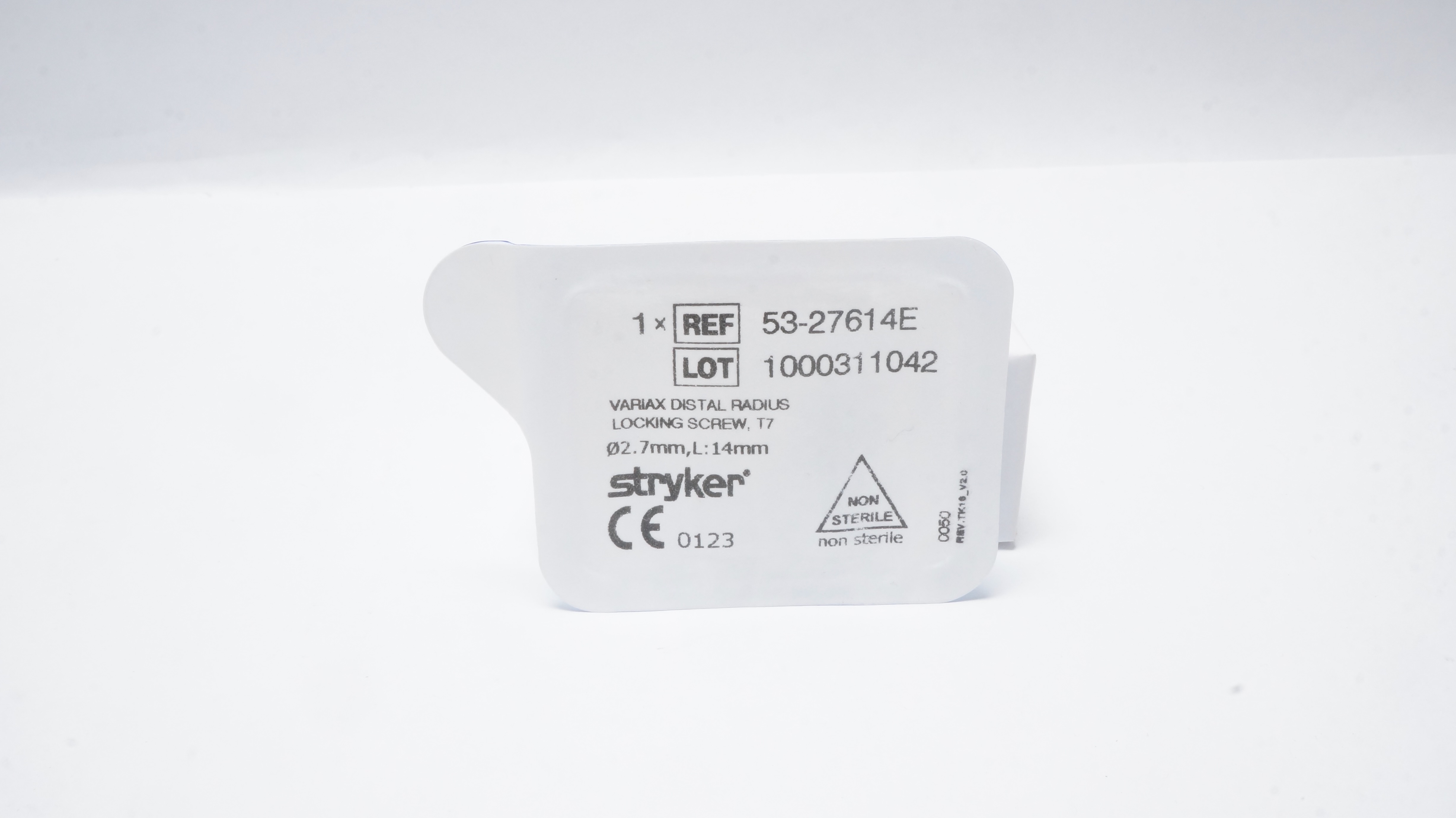 Stryker 53-27614E Variax Distal Radius Locking Screw T7, Diam. 2.7mm, L:14mm