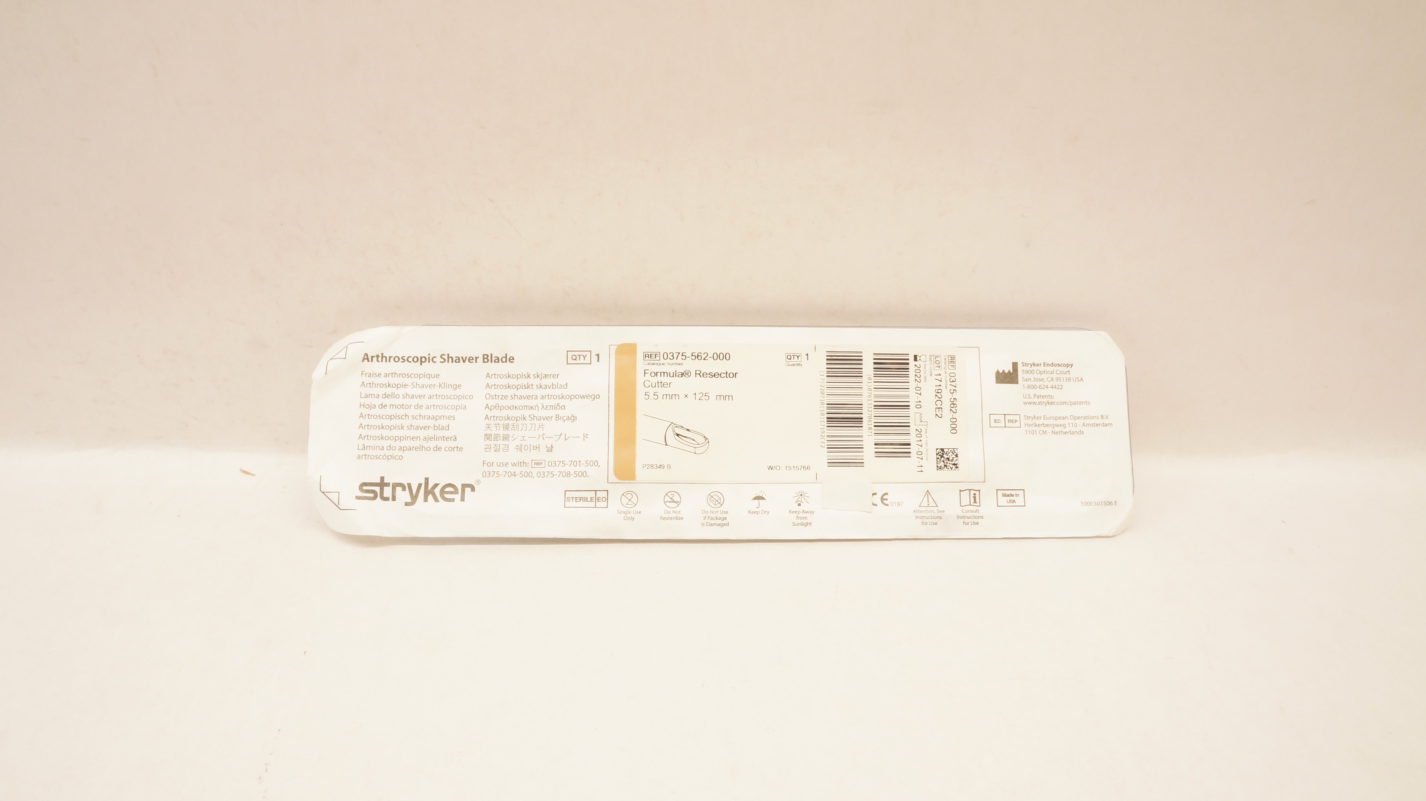 Stryker 0375-562-000 Formula Resector Arthroscopic Shaver Blade 5.5mm (x)