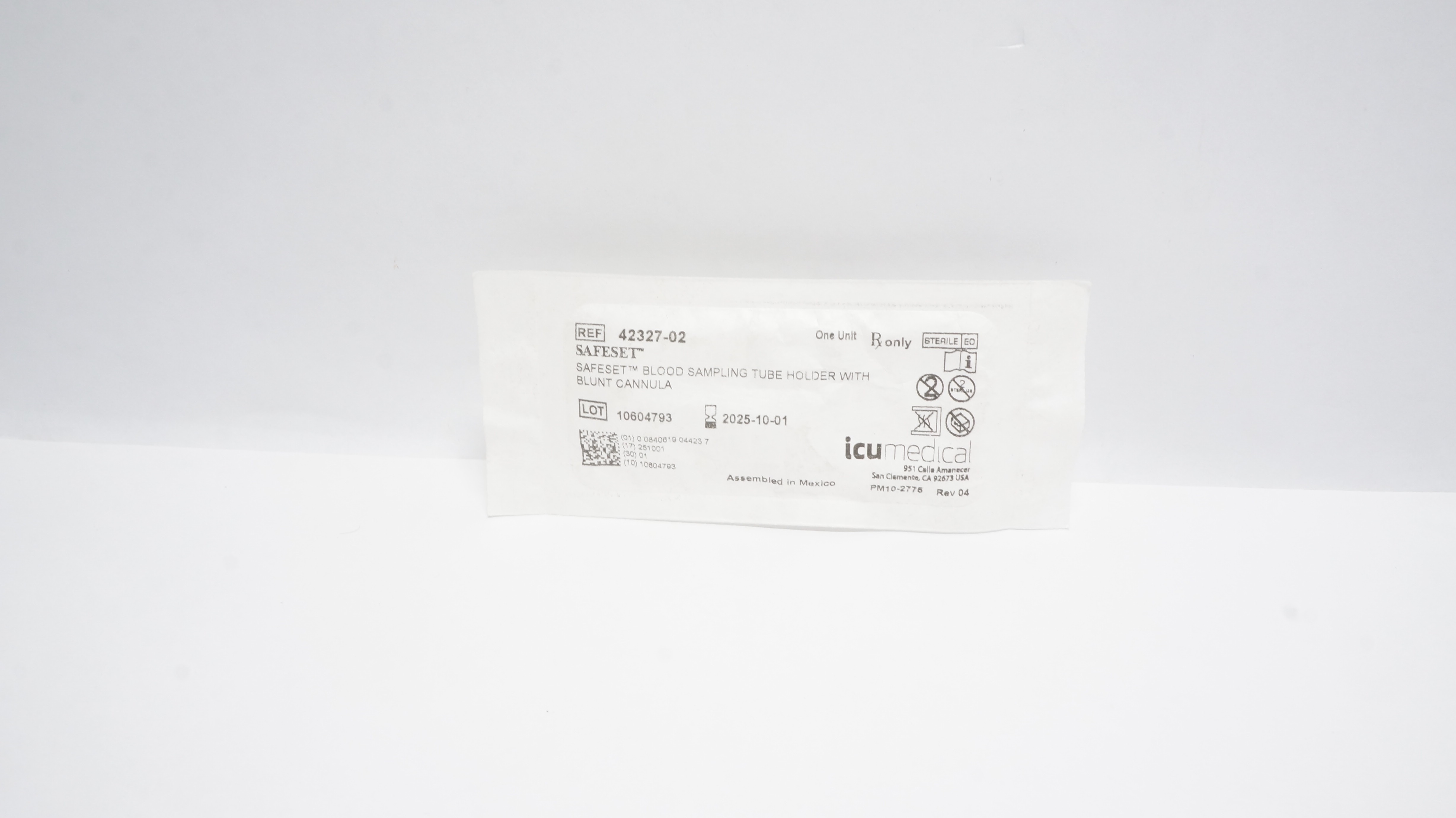 ICU Medical 42327-02 Safeset Blood Sampling Tube Holder w/ Blunt Cannula (x)