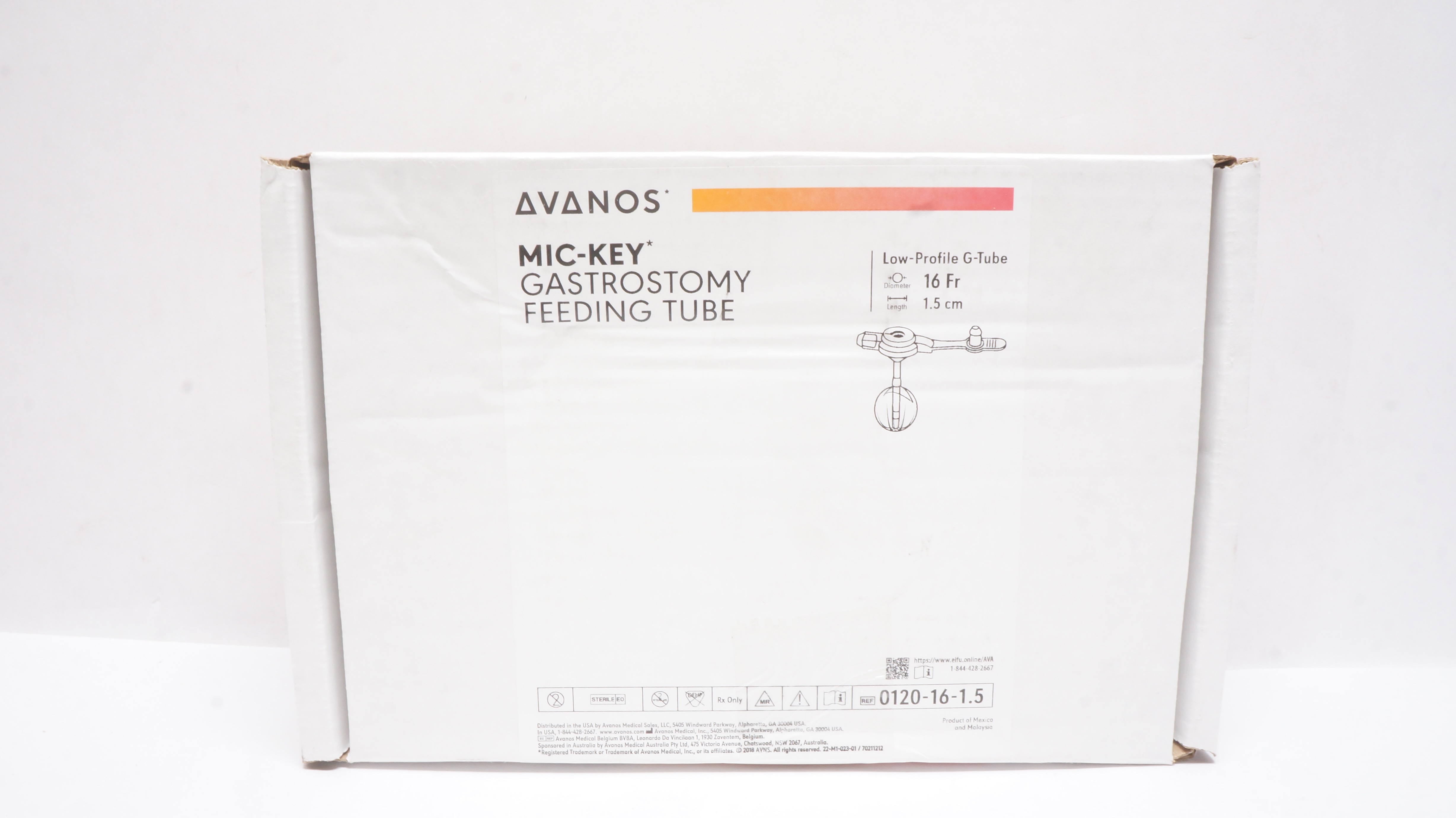 Avanos 0120-16-1.5 MIC-KEY Gastrostomy Feeding Low-Profile G-Tube 16 Fr x 1.5cm