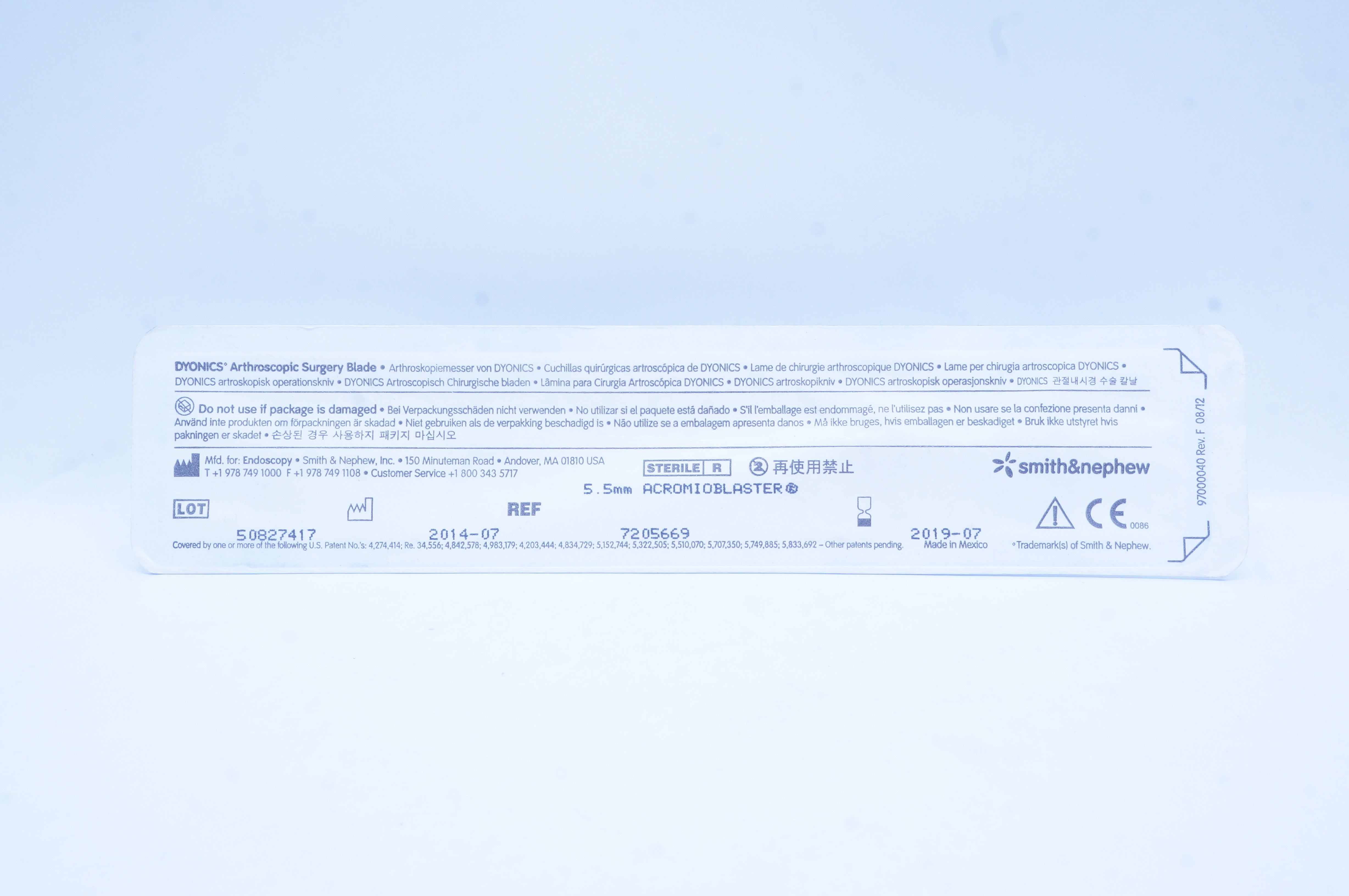 Smith & Nephew 7205669 Dyonics Arthroscopic Surgery Blade 5.5mm (x)