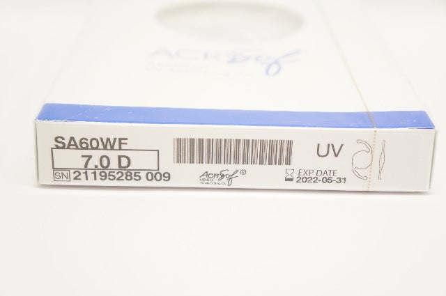 Alcon SA60WF ACRYSof Intraocular Lens 7.0D, Length 13.0mm, Optic 6.0mm (x)