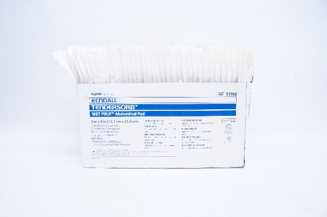 Tyco 9190A Kendall Tendersorb Wet Pruf Abdominal Pad 5inch x 9 inch - Pack of 14