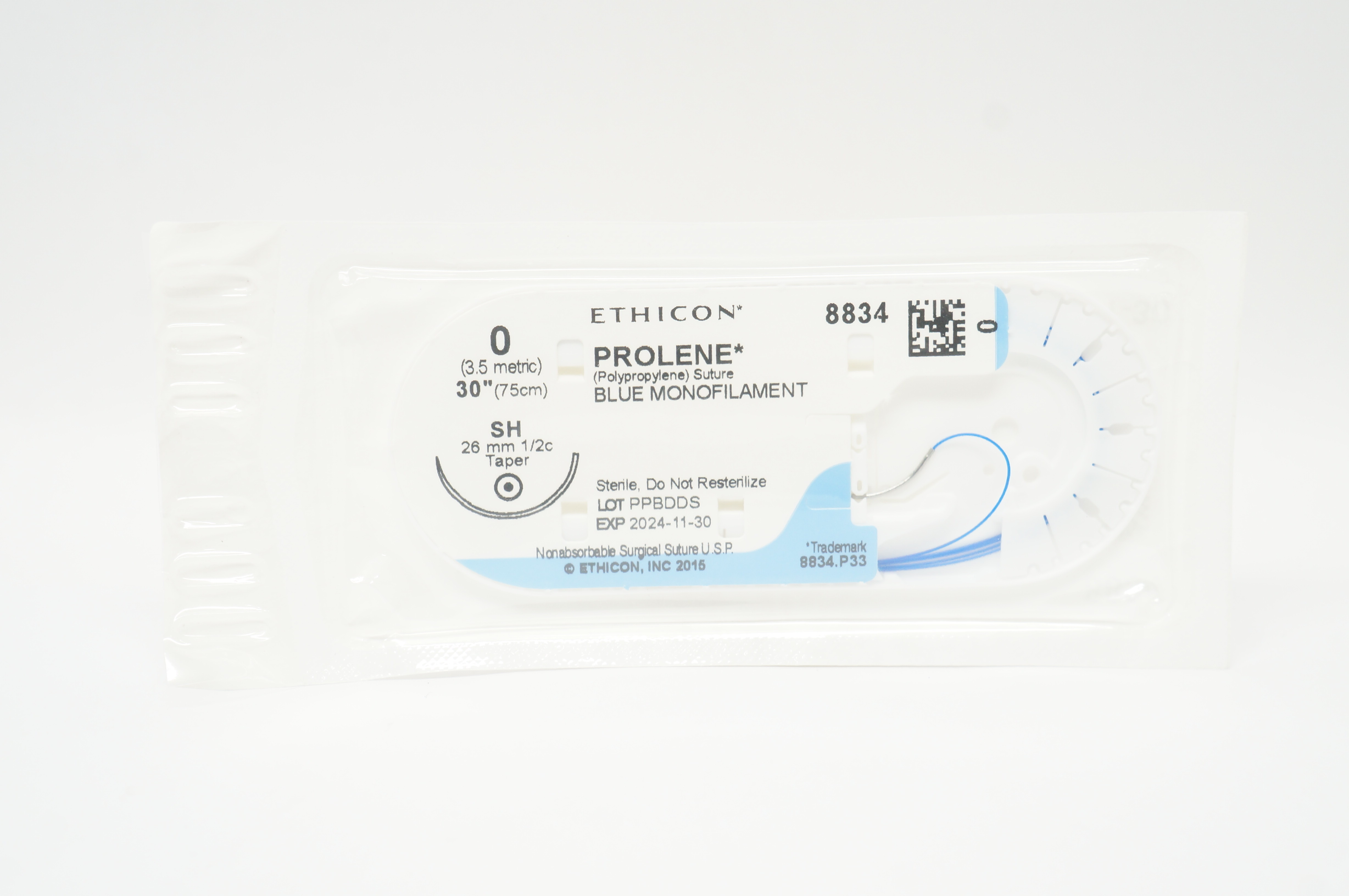 Ethicon 8834 0 PROLENE Polypropylene Stre SH 26mm 1/2c Taper, 30inch