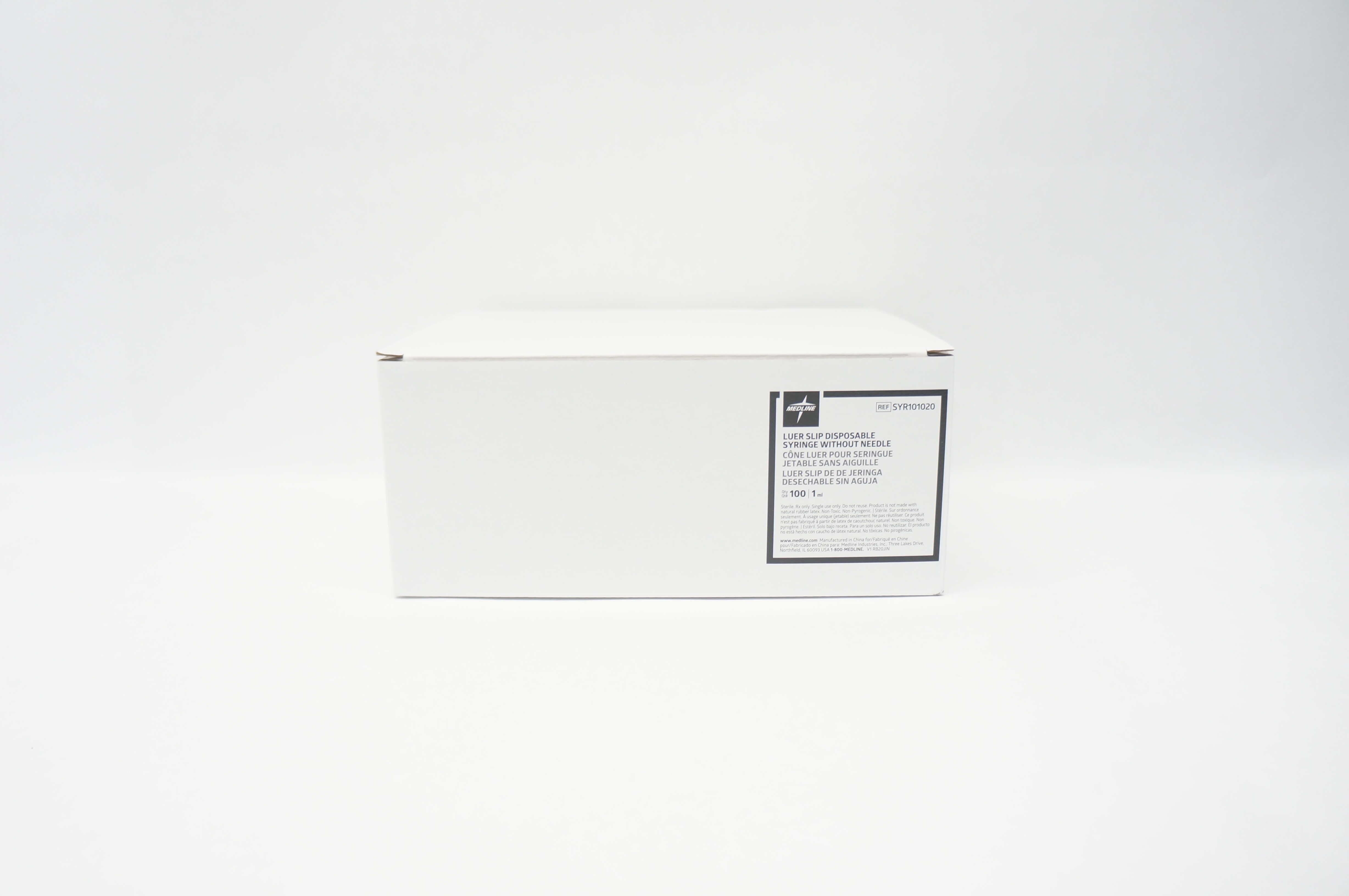 Medline SYR101020 Luer Slip Disposable Syringe Without Ndle. - Box Of 100