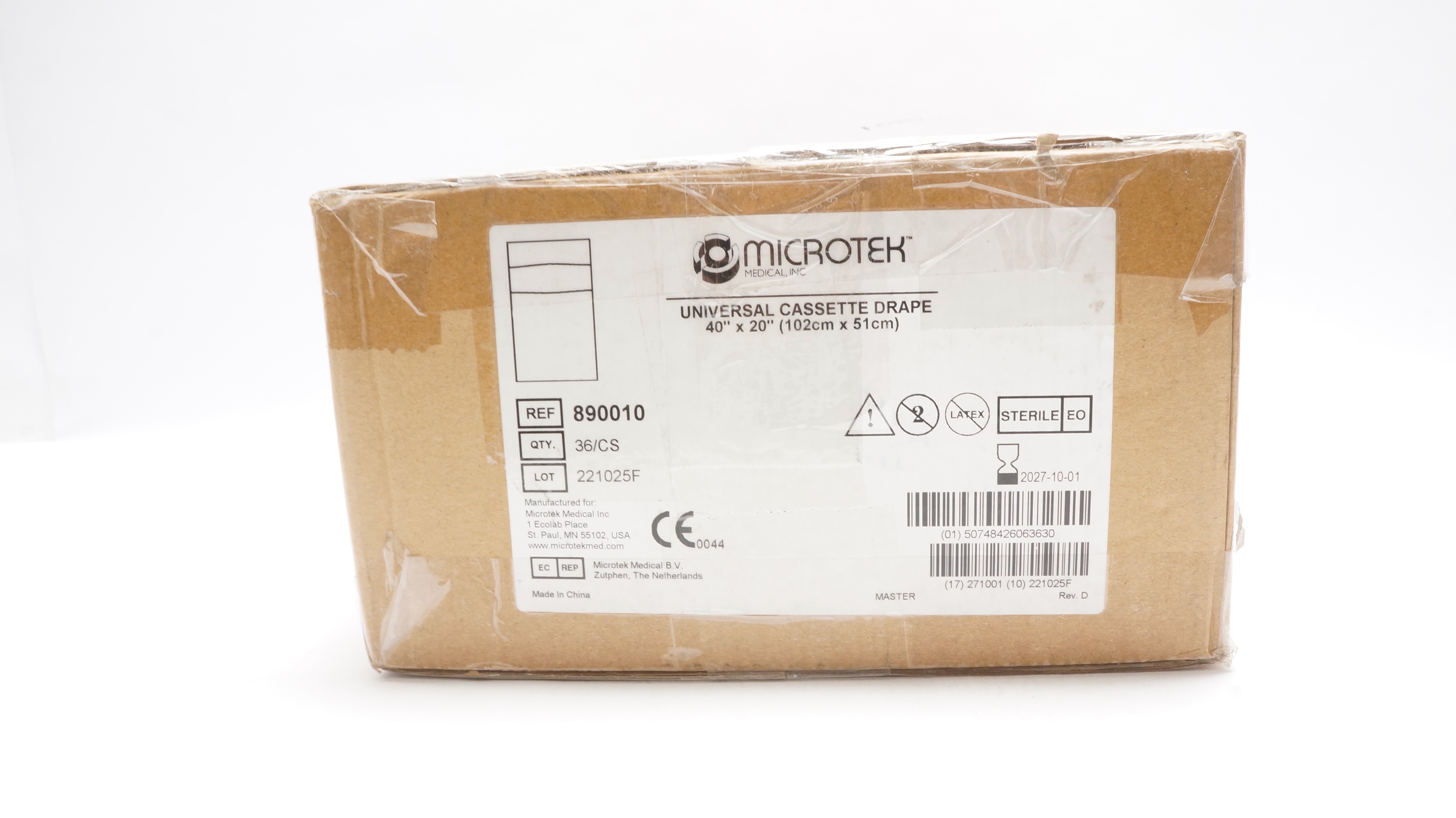 Microtek 890010 Universal Cassette Drape 40inch x 20inch - Case of 36