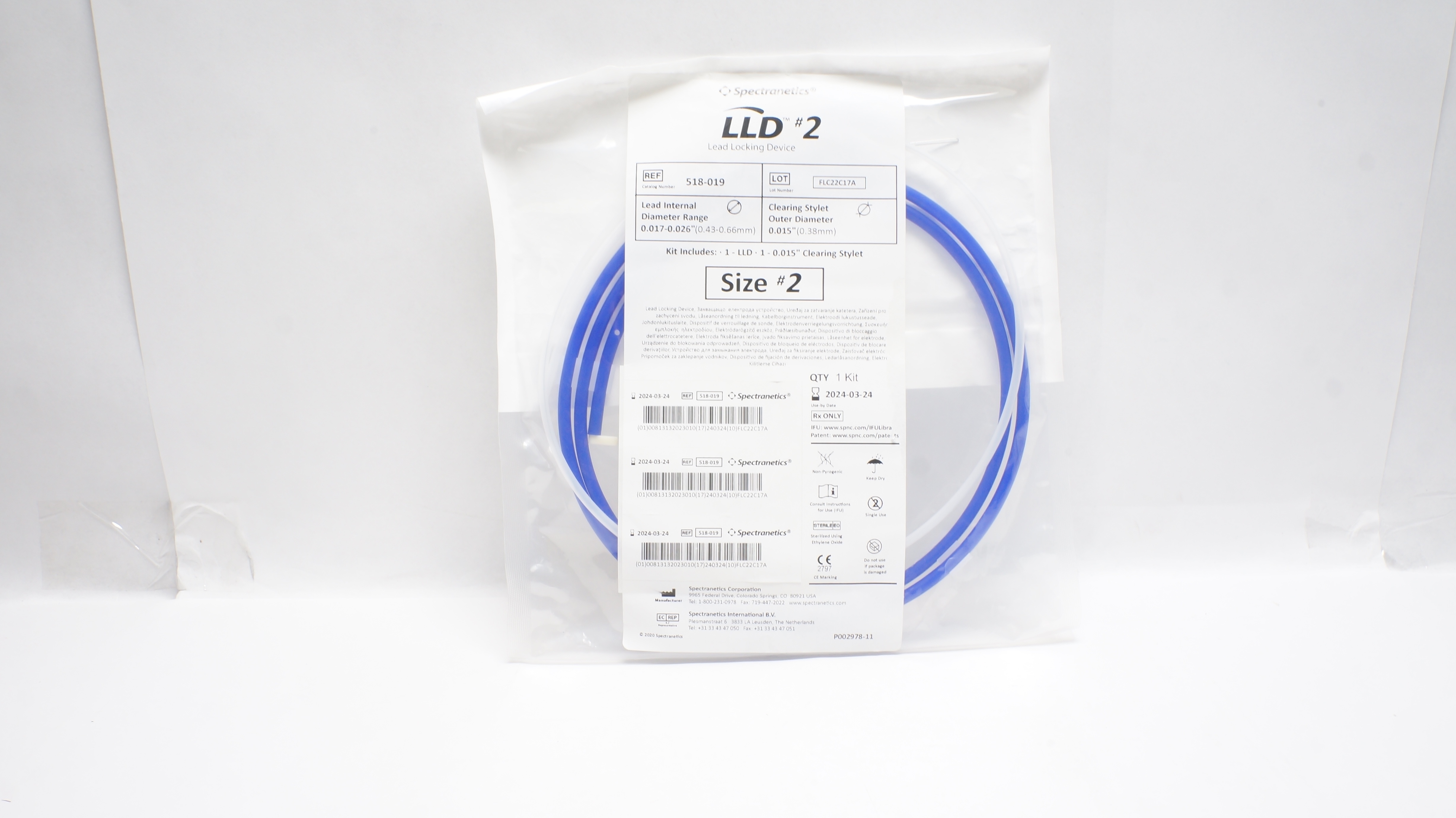 Spectranetics 518-019 Lead Locking Device #2, Clearing Stylet 0.015inch (x)