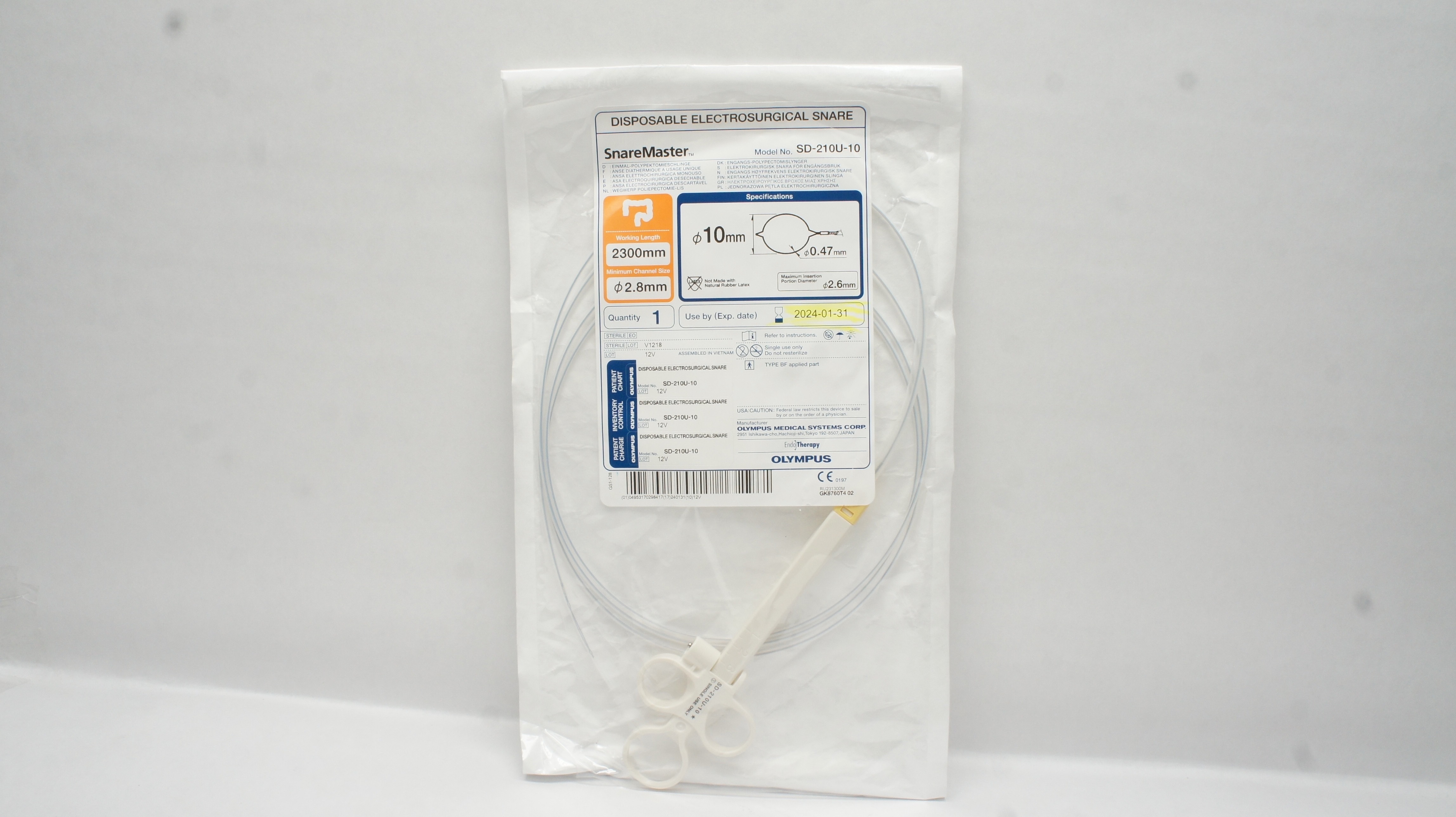 Olympus SD-210U-10 SnareMaster Disposable Electrosurgical Snare 2300 x 2.8mm (x)