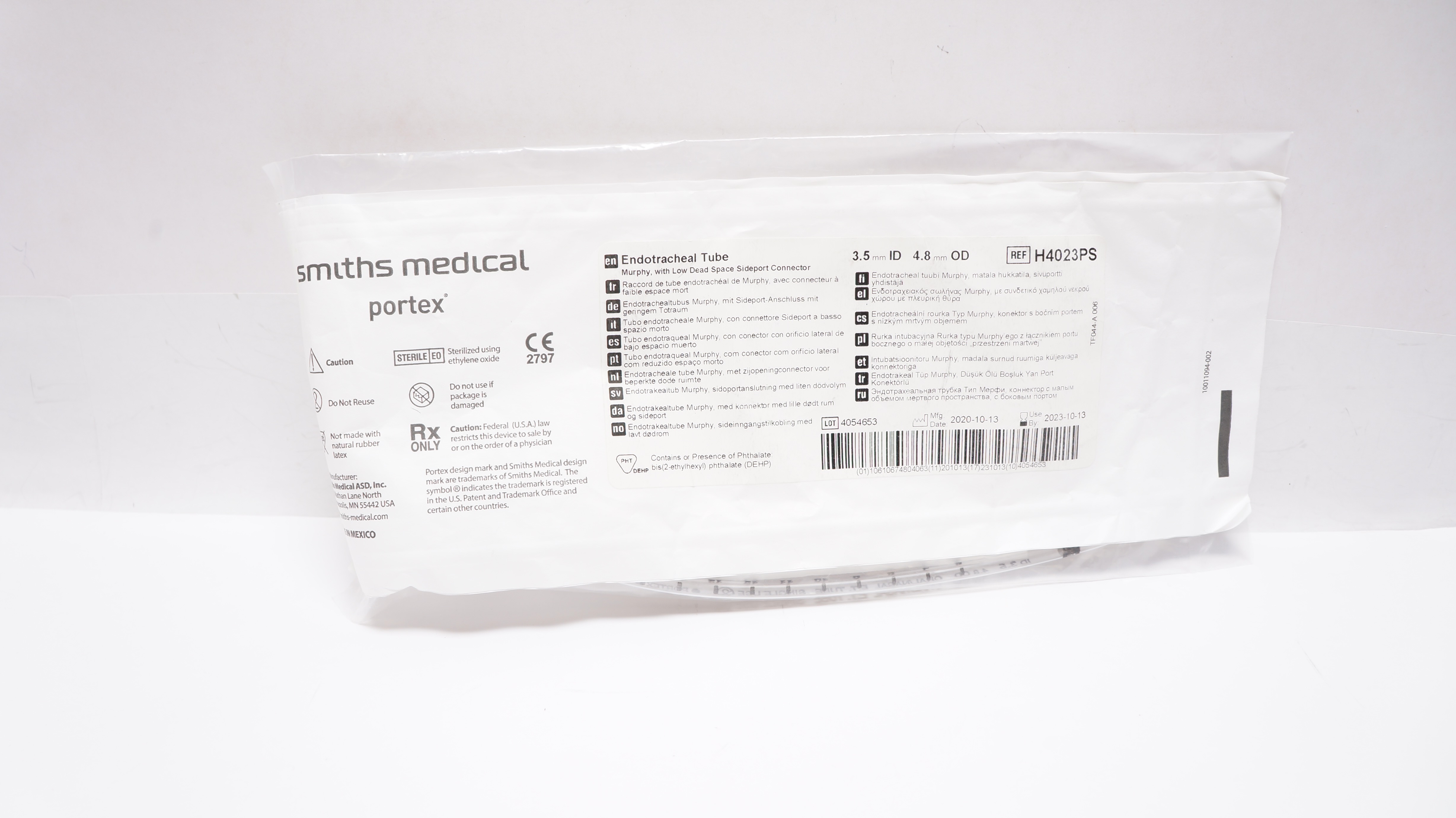 Smiths Medical H4023PS Portex Endotracheal Tube 3.5mm ID x 4.8mm OD (x)