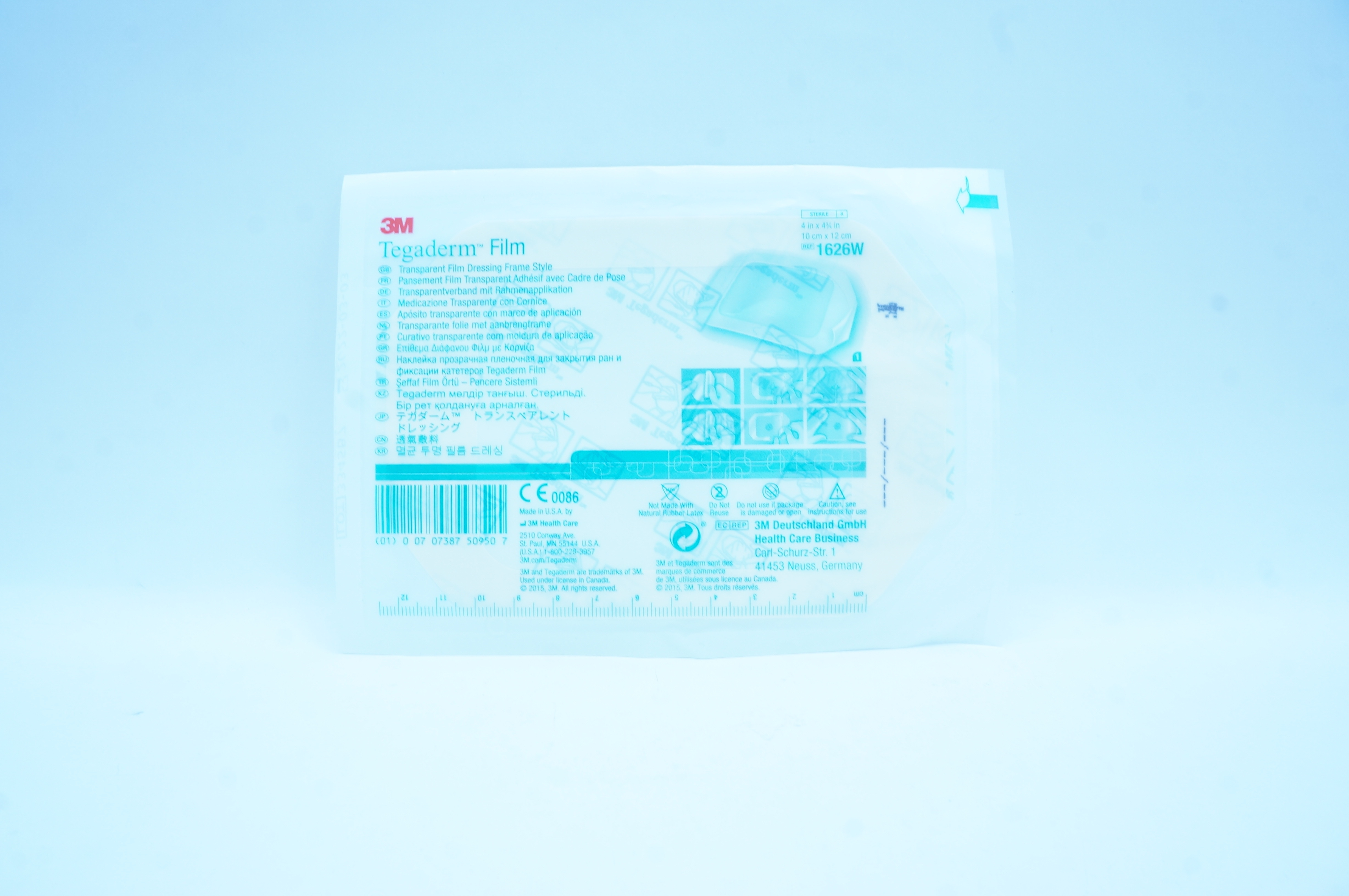 3M 1626W Tegaderm Film Transparent Film Dressing Frame Style 4inch x 4-3/4inch