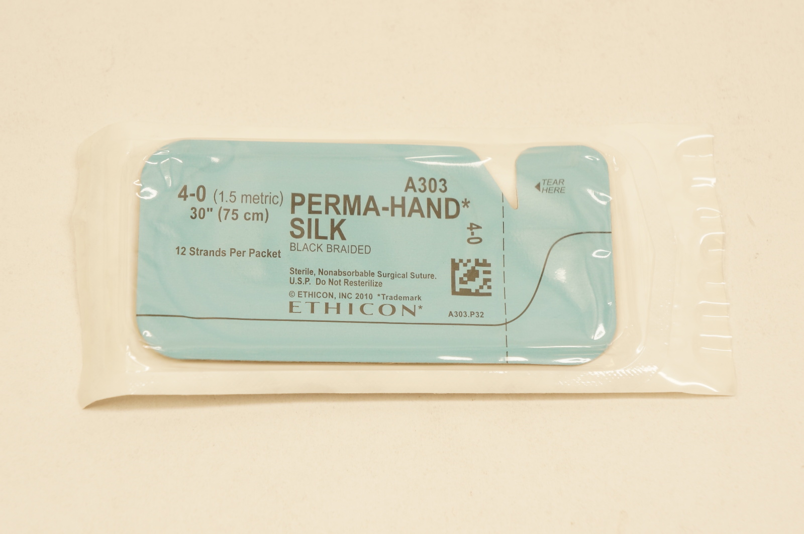 Ethicon A303 4-0 PERMA-HAND SILK, Blaick Braided 30inch