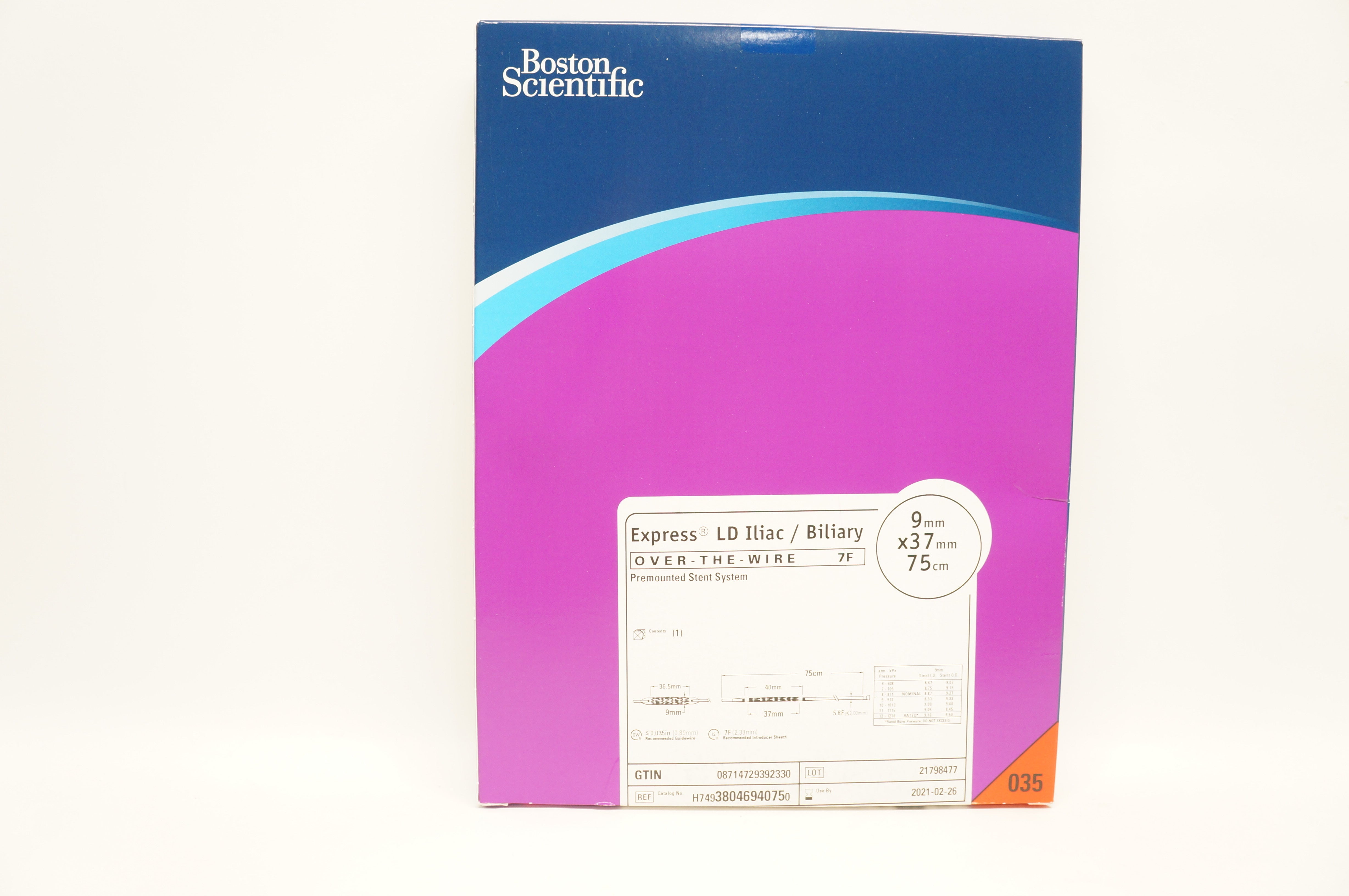 Boston Scientific 3804694075 Express Premounted Stent System 9x37mm x 75cm(x)