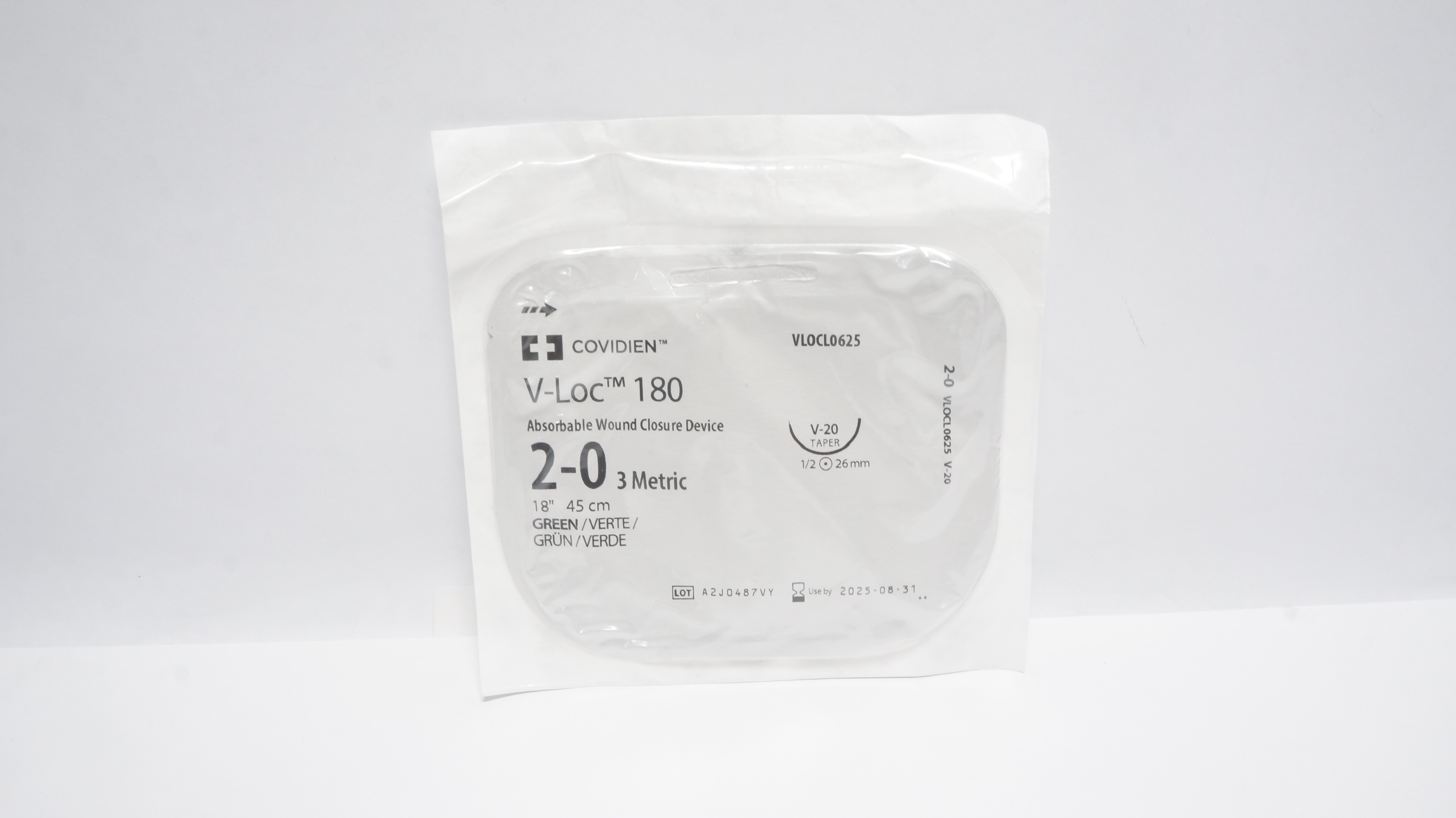 Covidien VLOCL0625 2-0 V-Loc 180 Absorbable Wound Closure Device V-20,Taper (x)