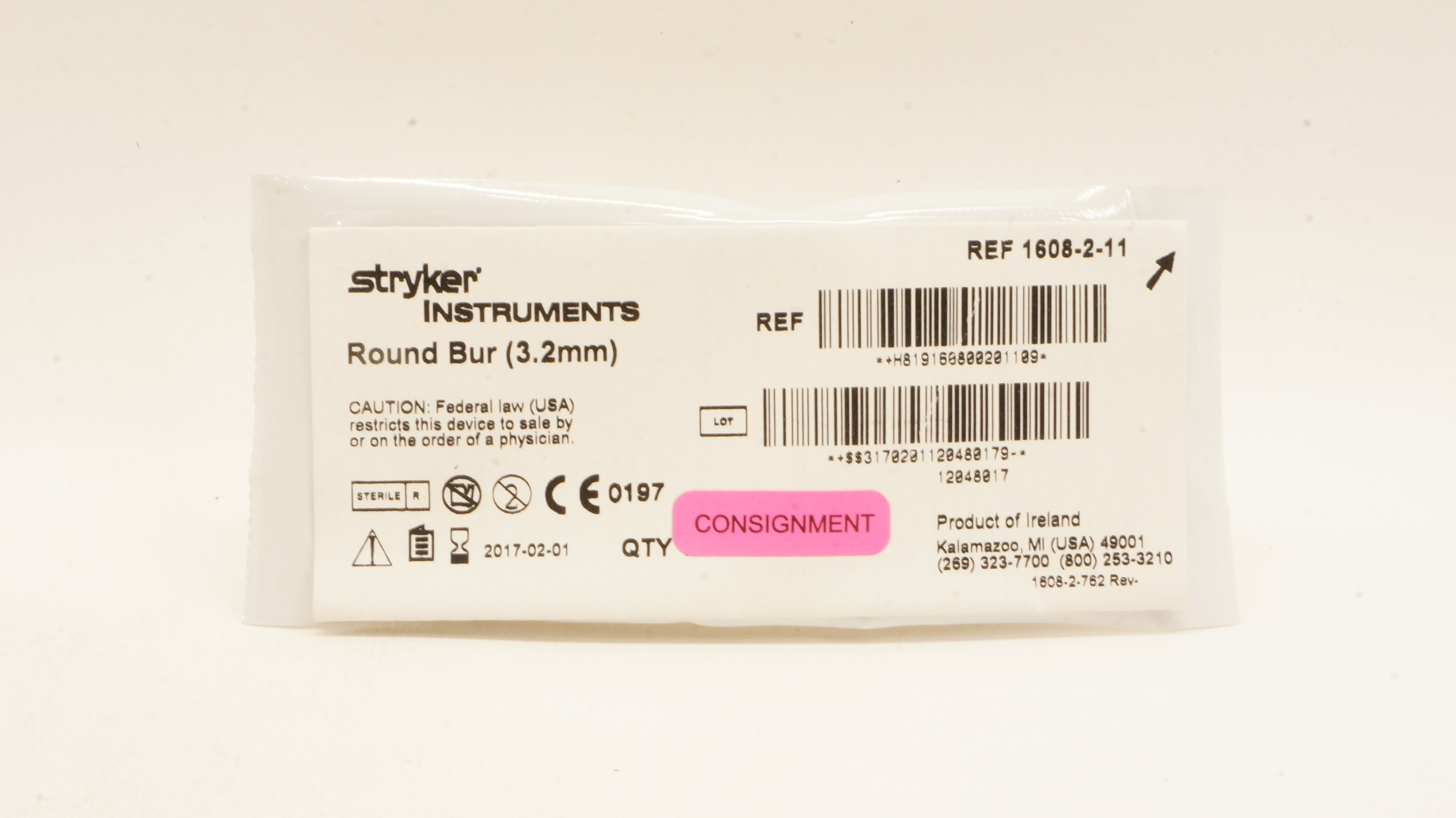 Stryker 1608-2-11 Round Bur 3.2mm (x)