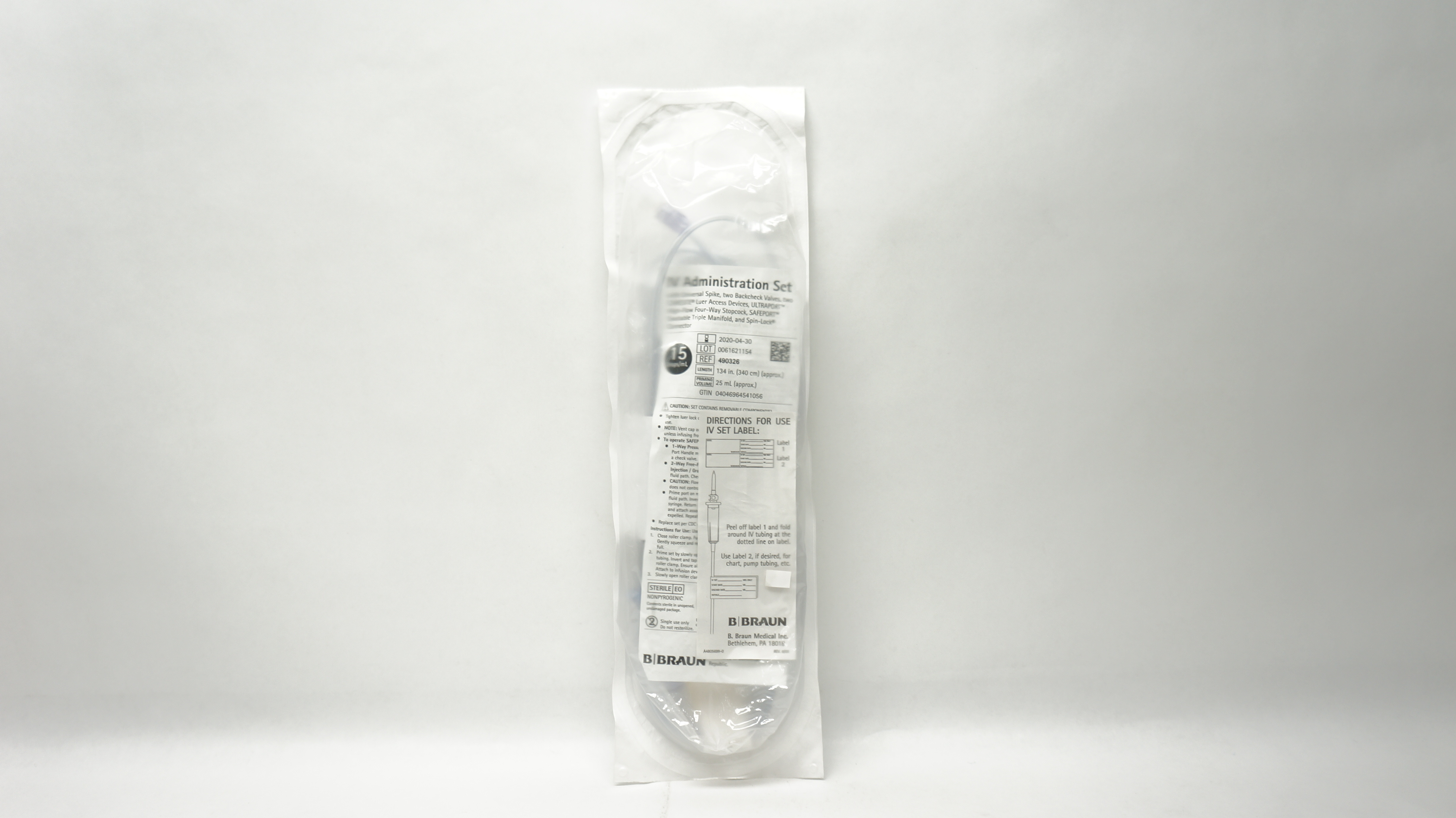 B.Braun 490326 IV Administration Set 134inch 25mL 15Drops/mL (x)