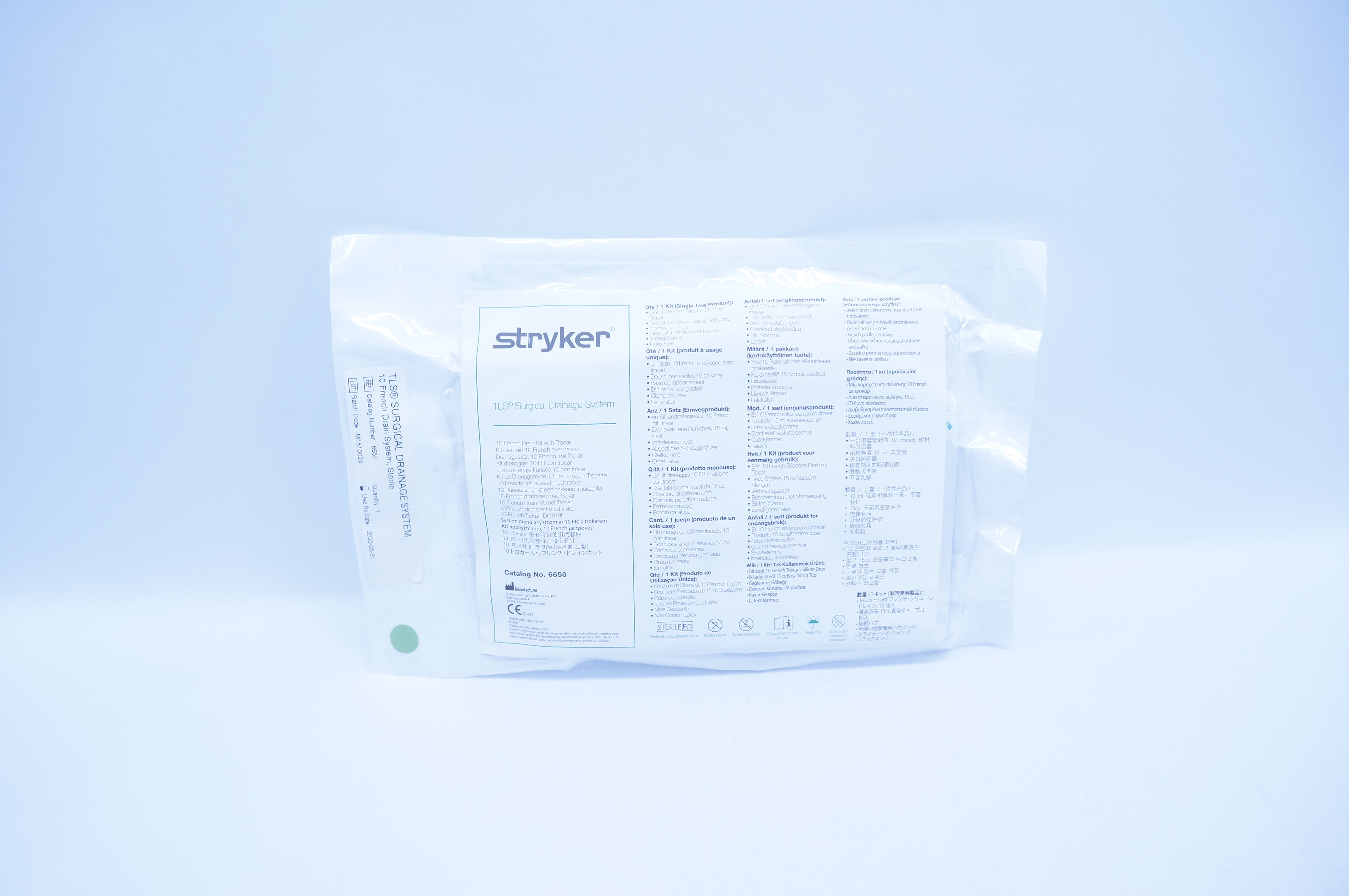 Stryker 6650 TLS Surgical Drainage System 10 Fr. Drain Kit with Trocar (x)