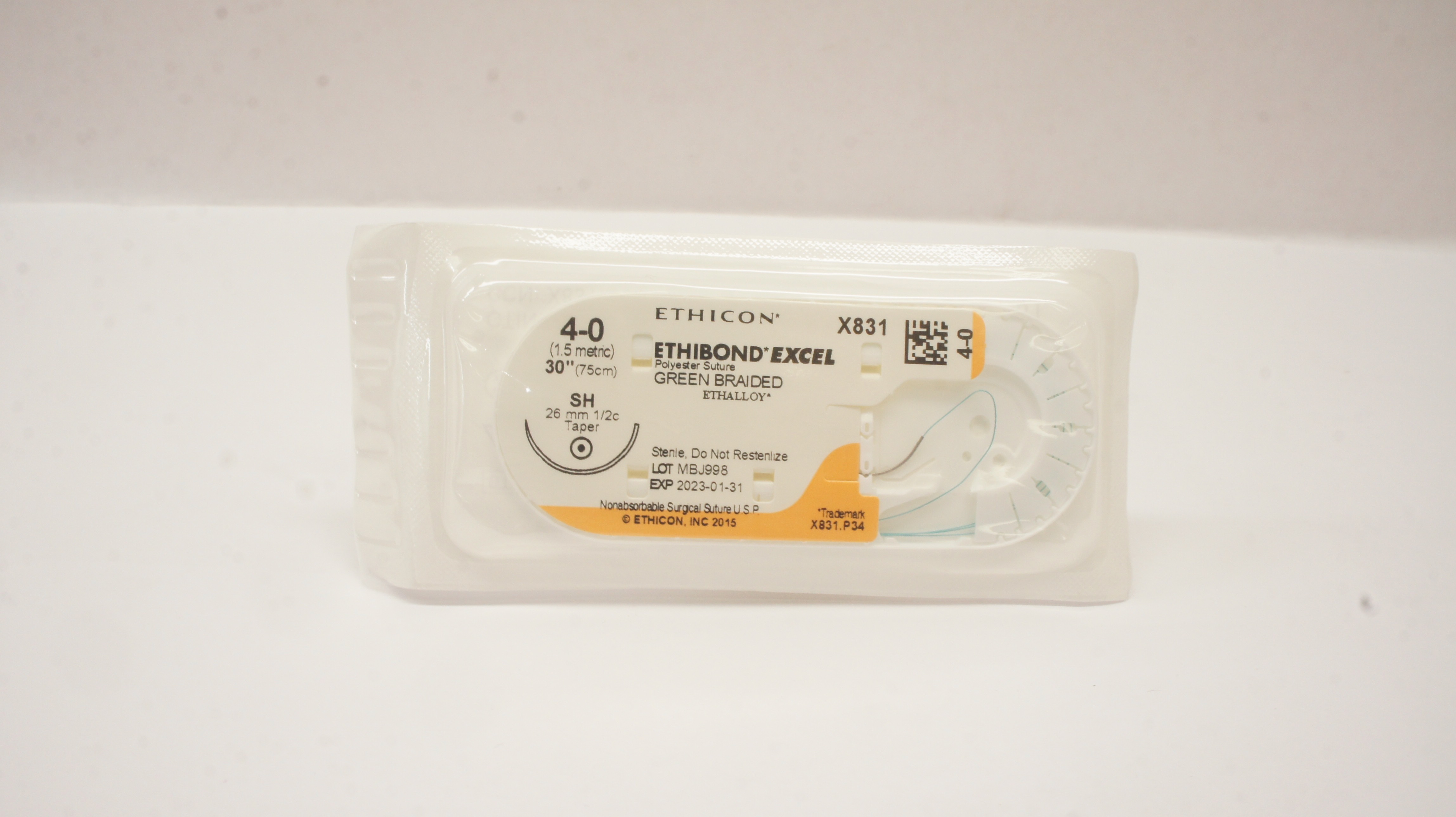 Ethicon X831 4-0 ETHIBOND EXCEL SH 26mm 1/2c Taperpoint 30inch