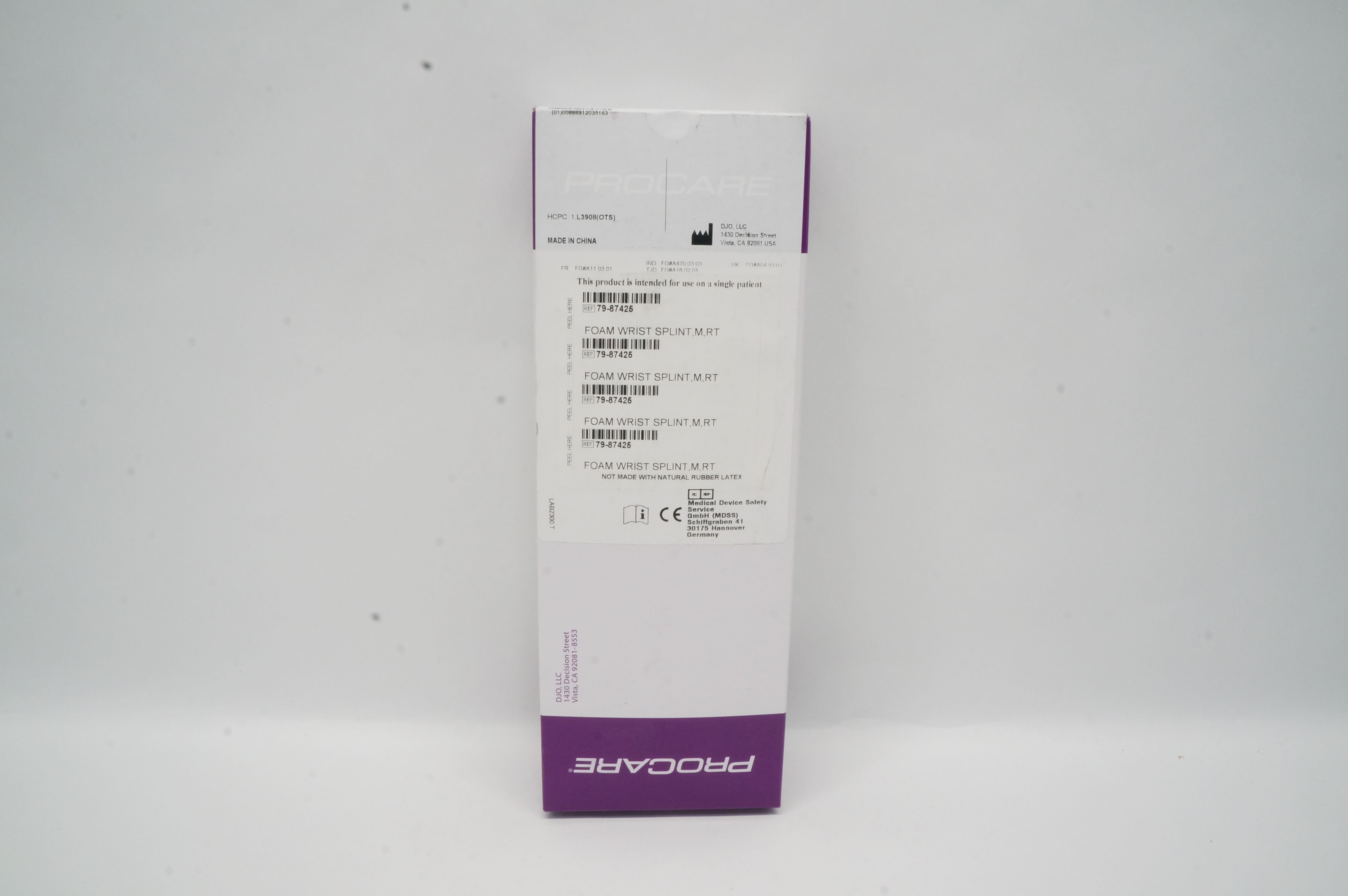 DJO 79-87425 Procare Foam Wrist Splint, M, RT