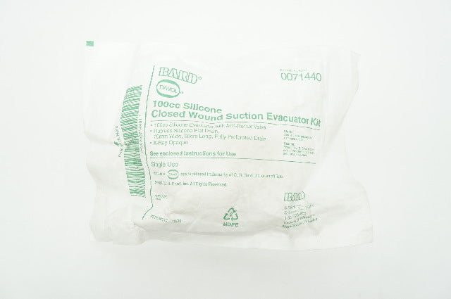 Bard 0071440 Davol 100cc Silicone Closed Wound Suction Evacuator Kit