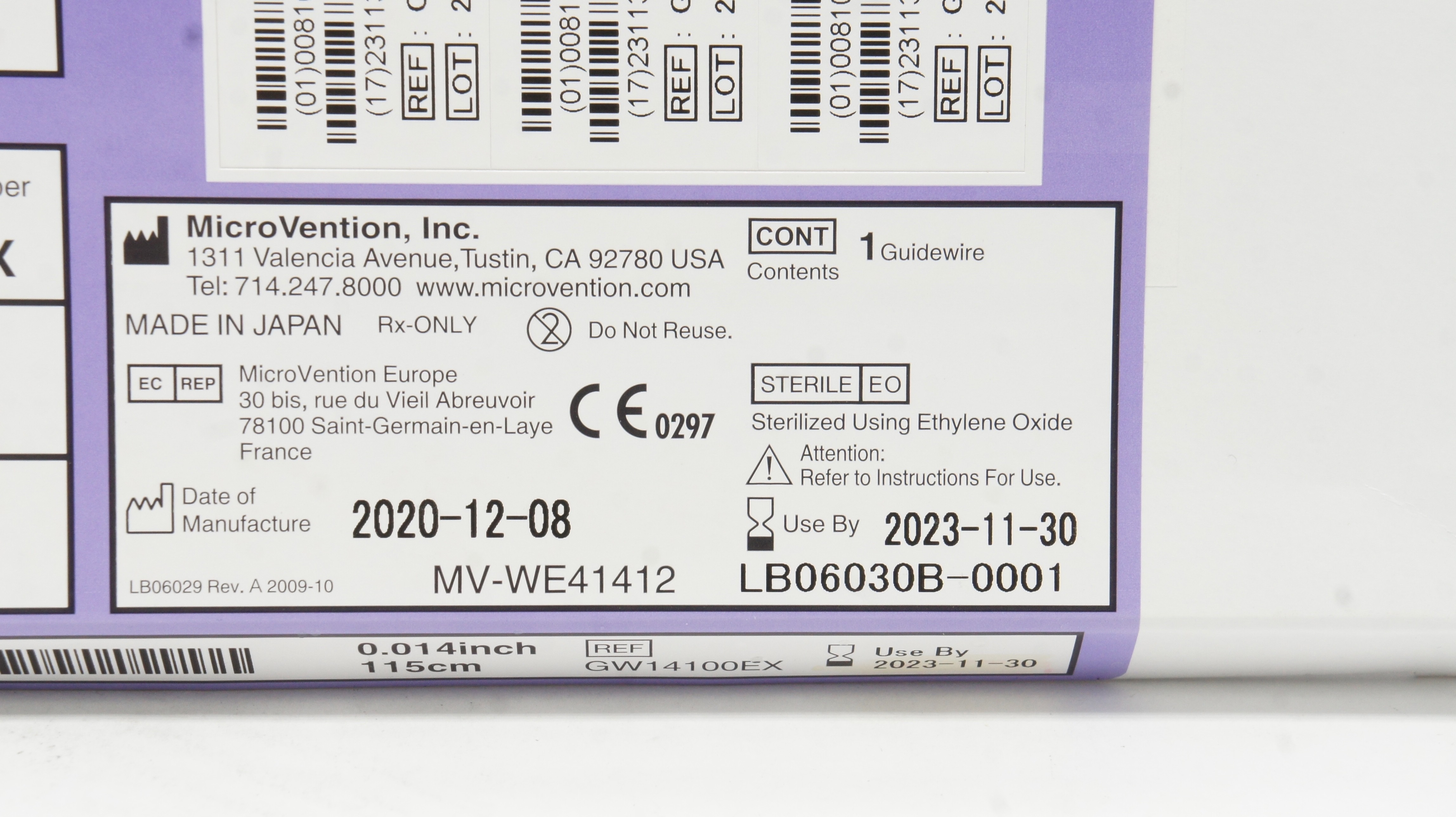 MicroVention GW14100EX Traxcess Docking Wire 0.014inch x 115cm (x)