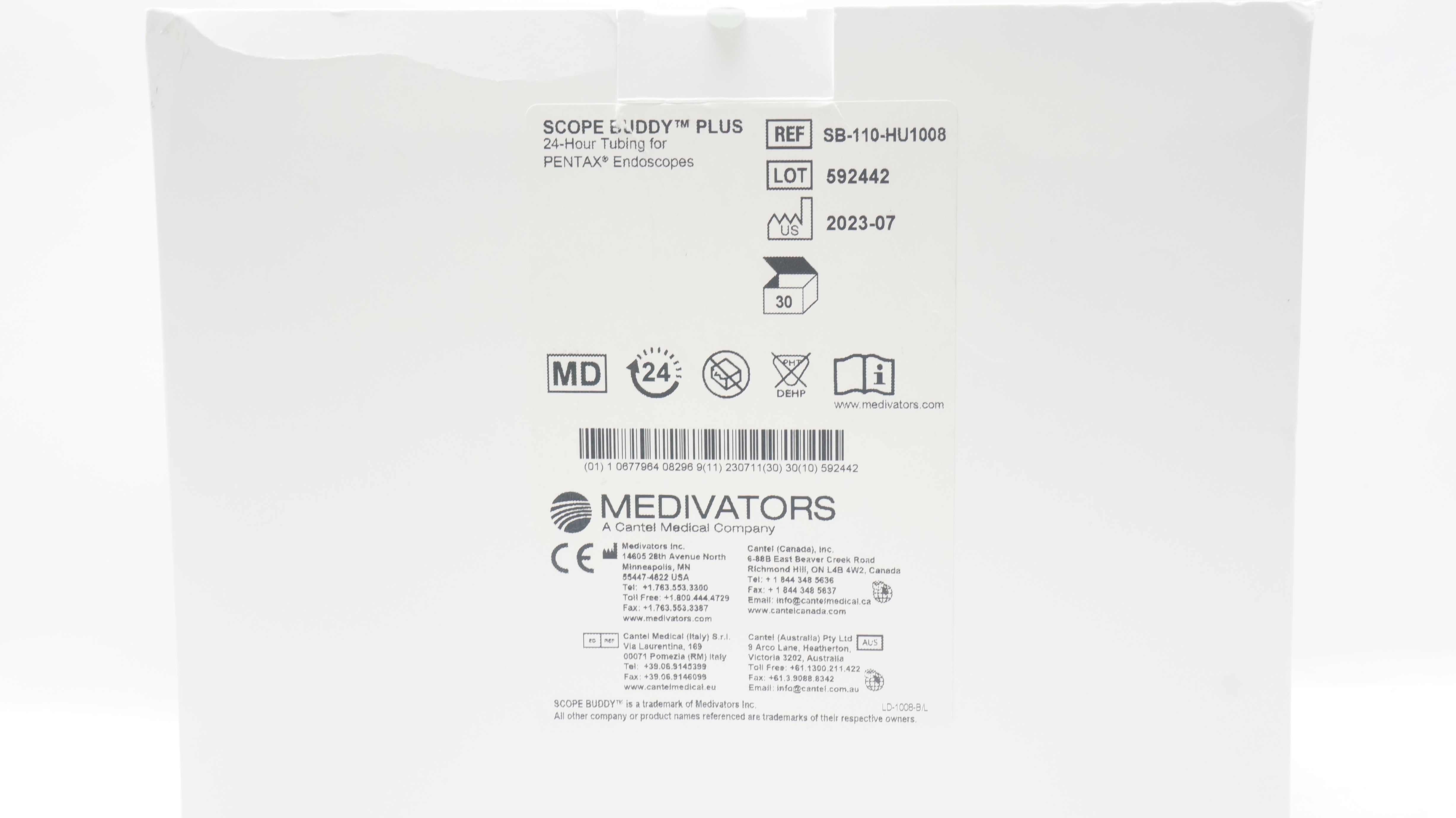 Medivators SB-110-HU1008Scope Buddy Plus 24-Hour Tubing - Box of 30