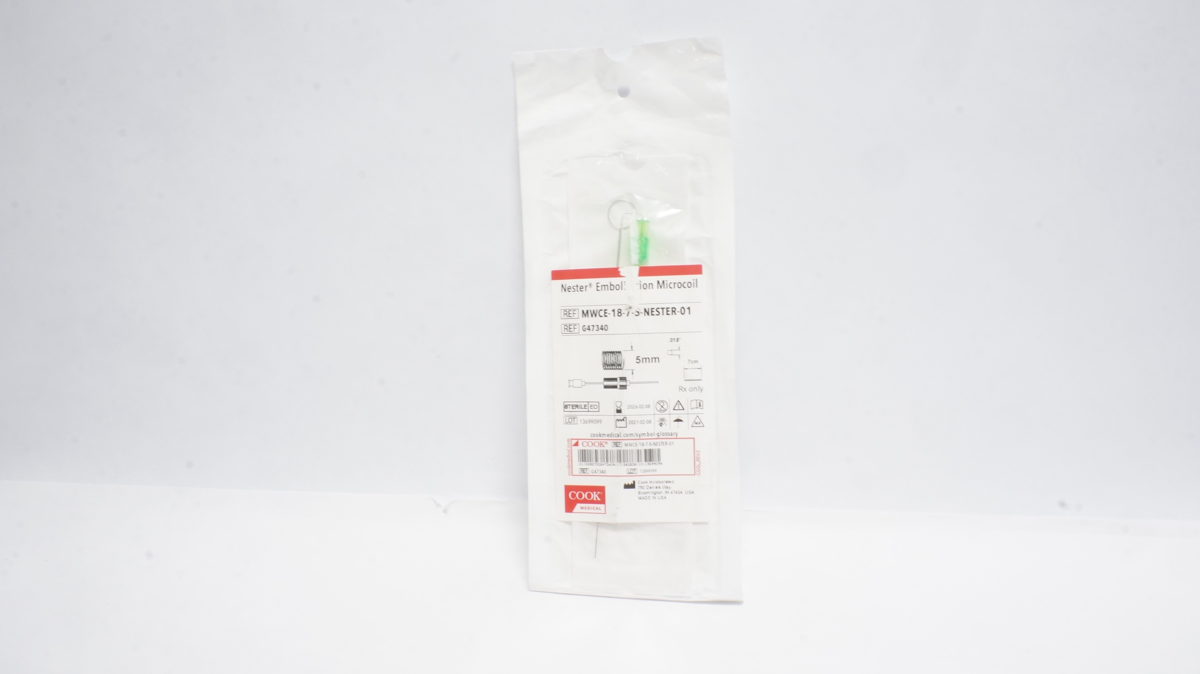 Cook Medical G47340 Nester Embolizatio Microcoil 5mm x .018In x 7cm (x)