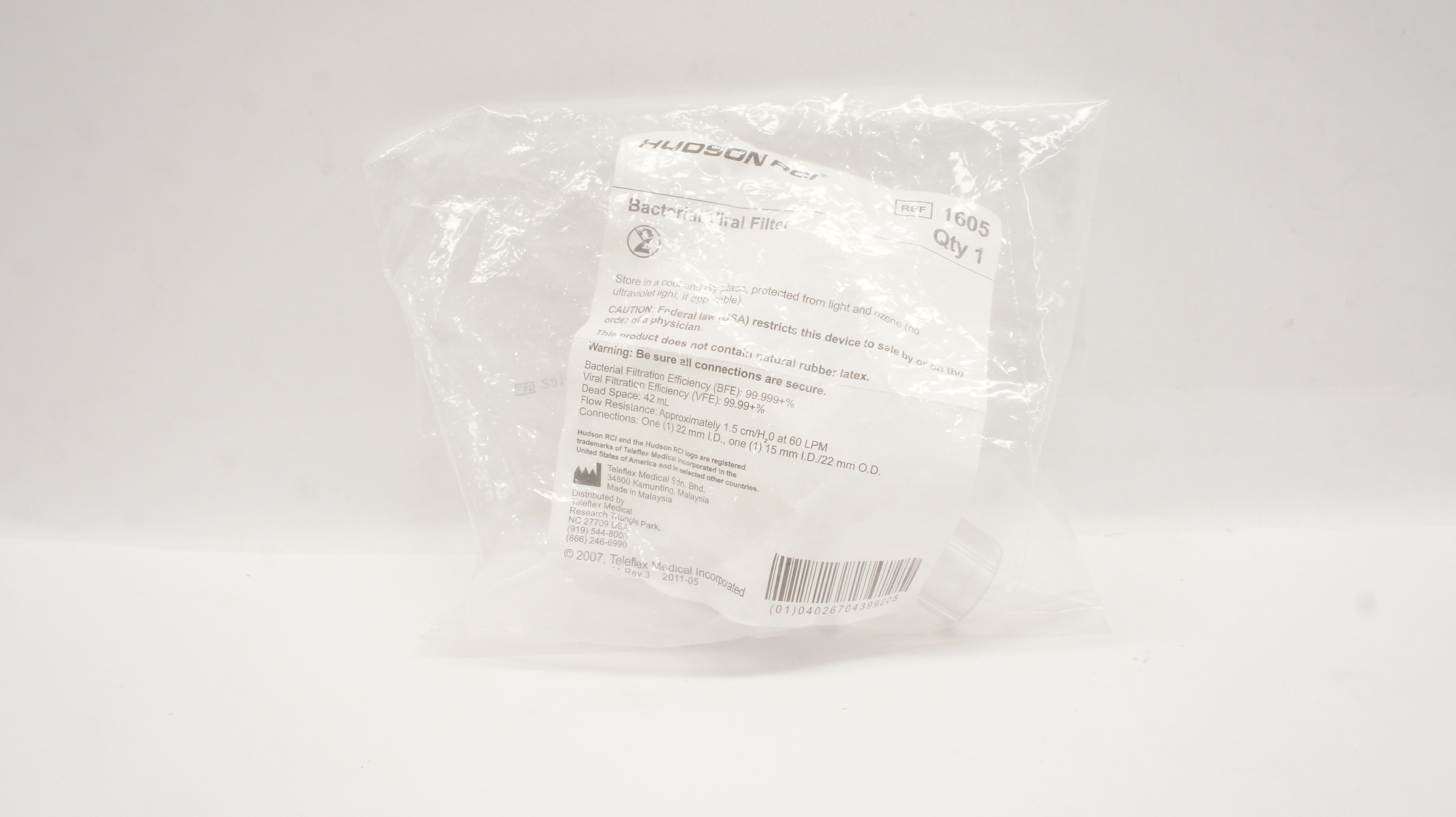 Teleflex 1605 Hudson RCI Bacterial/Viral Filter