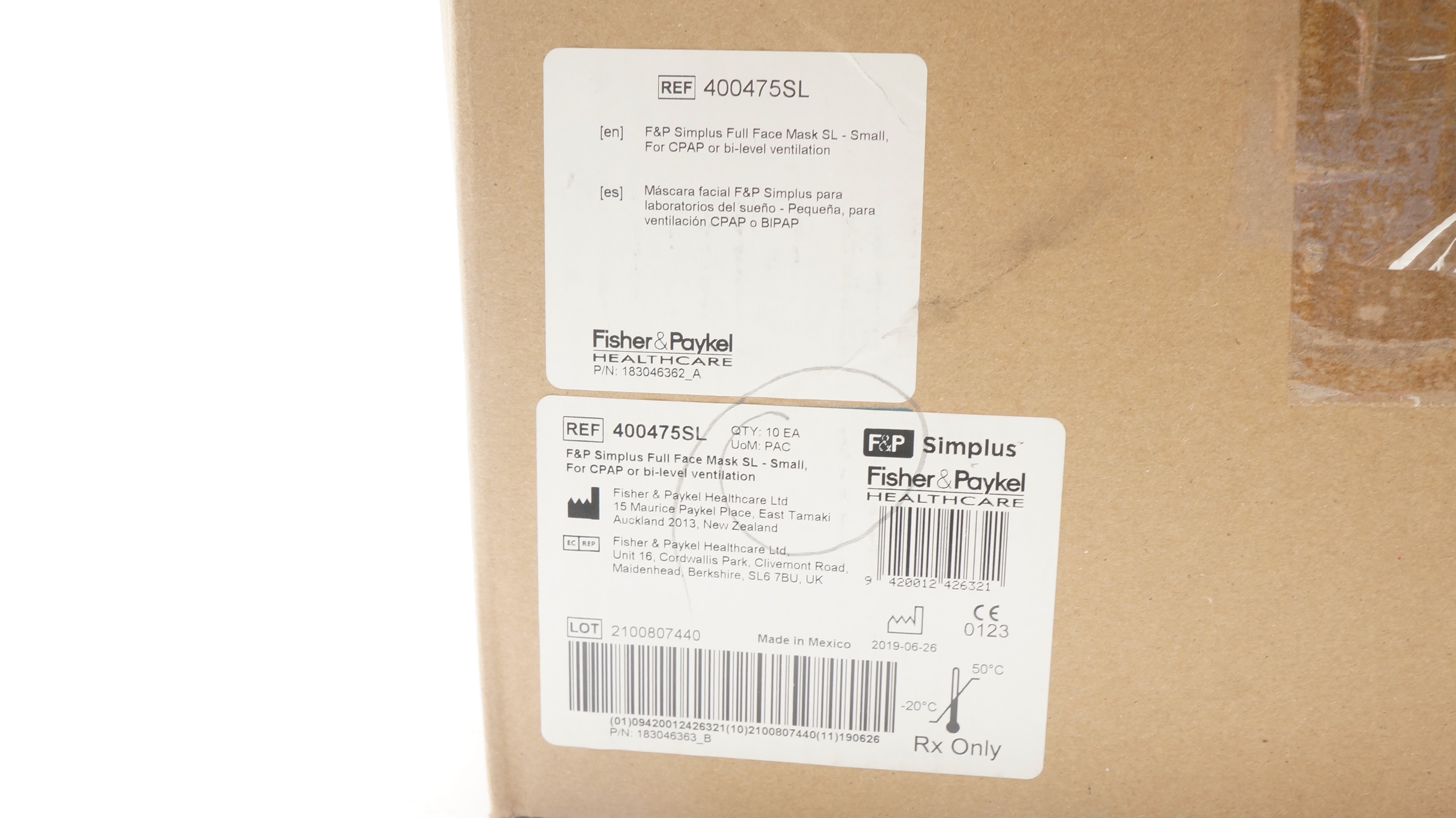 Fisher & Paykel 400475SL Simplus Full Face Mask SL-Small - Box of 10