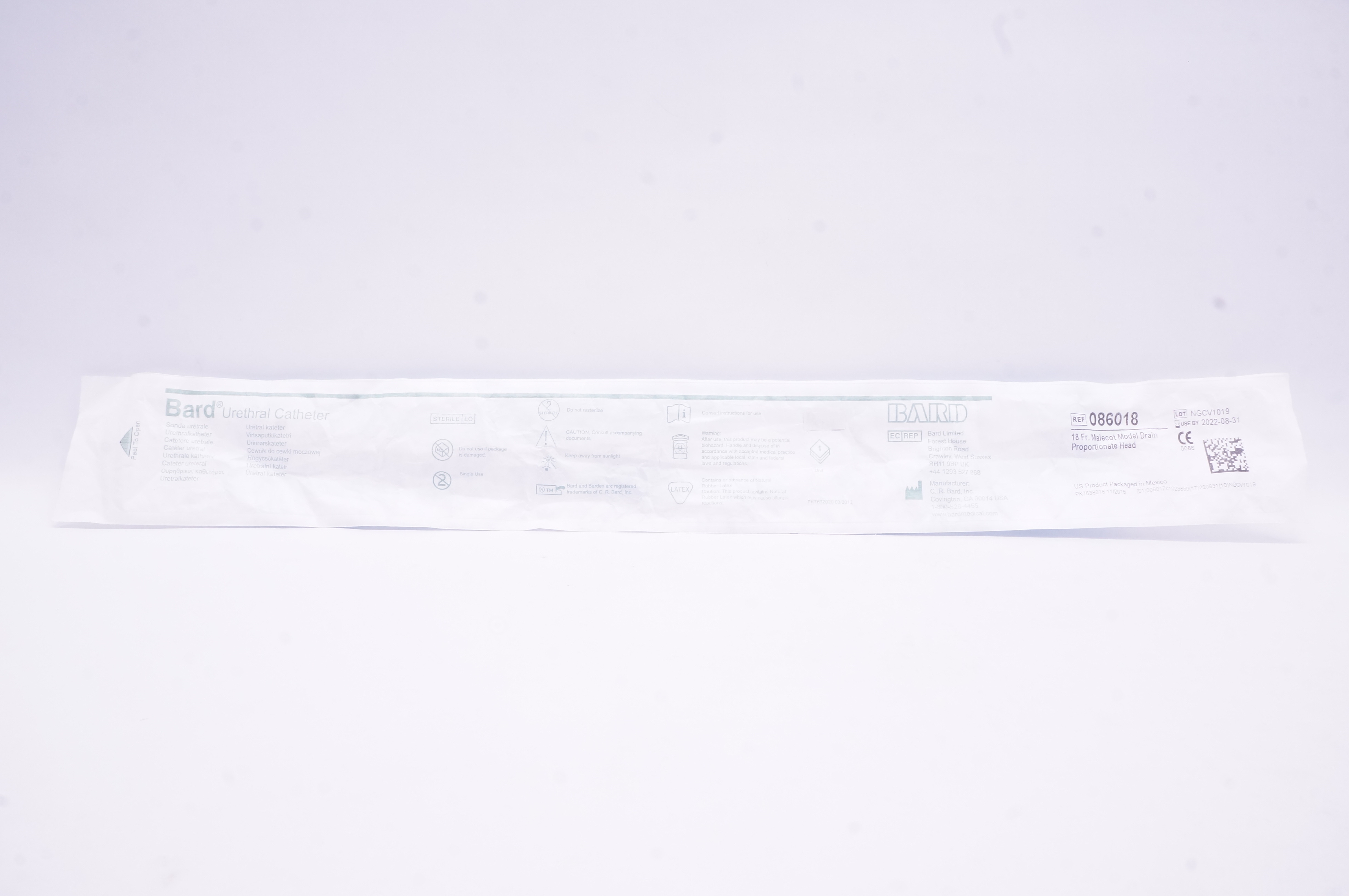 Bard 086018 Bardex 18Fr. Malecot Model Drain Proportionate Head (x)