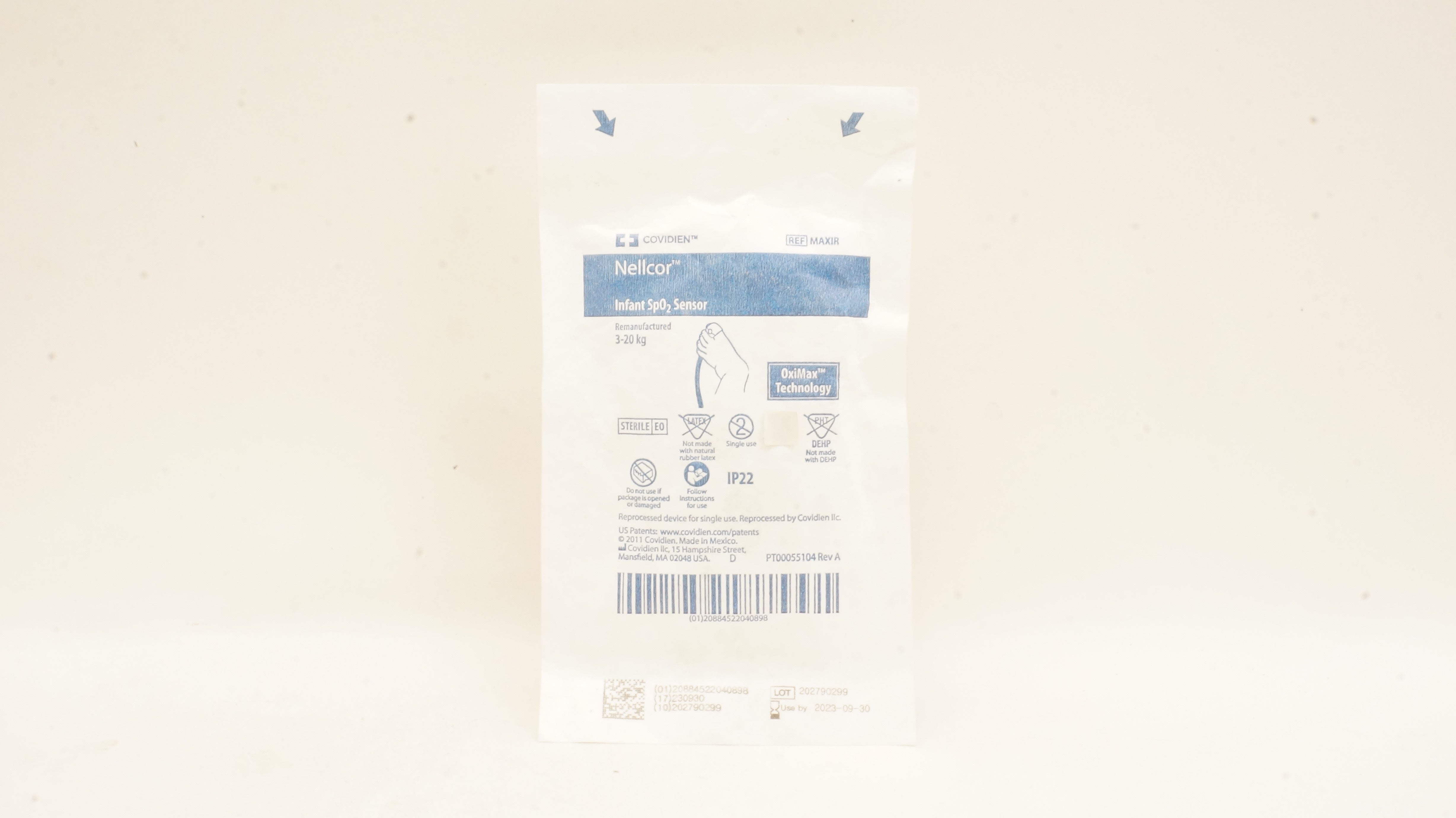 Covidien MAXIR Nellcor Infant SpO2 Sensor Remanufactured 3-20kg (x)