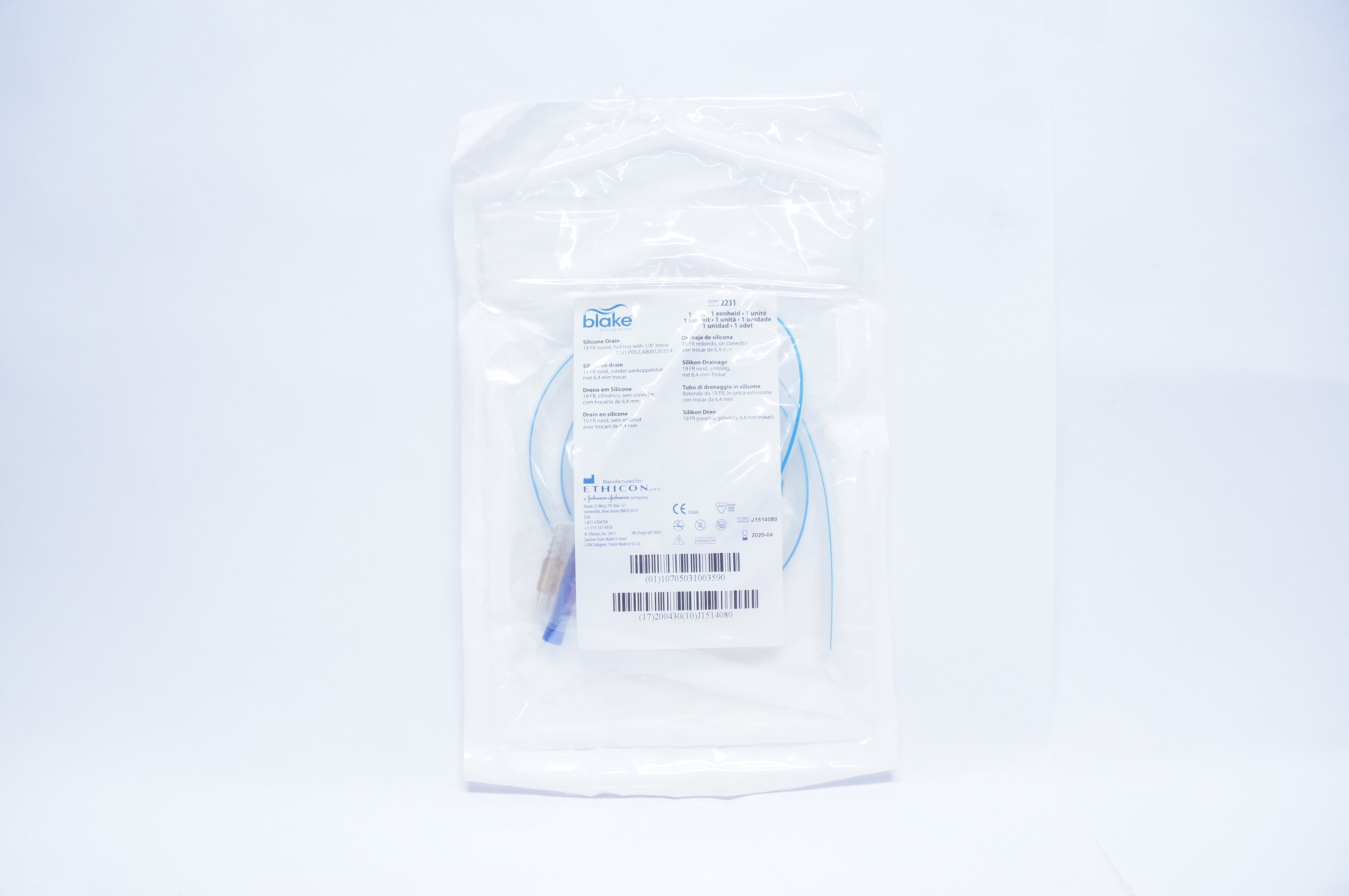 Ethicon 2231 Blake Silicone Drain 19Fr Round (x)