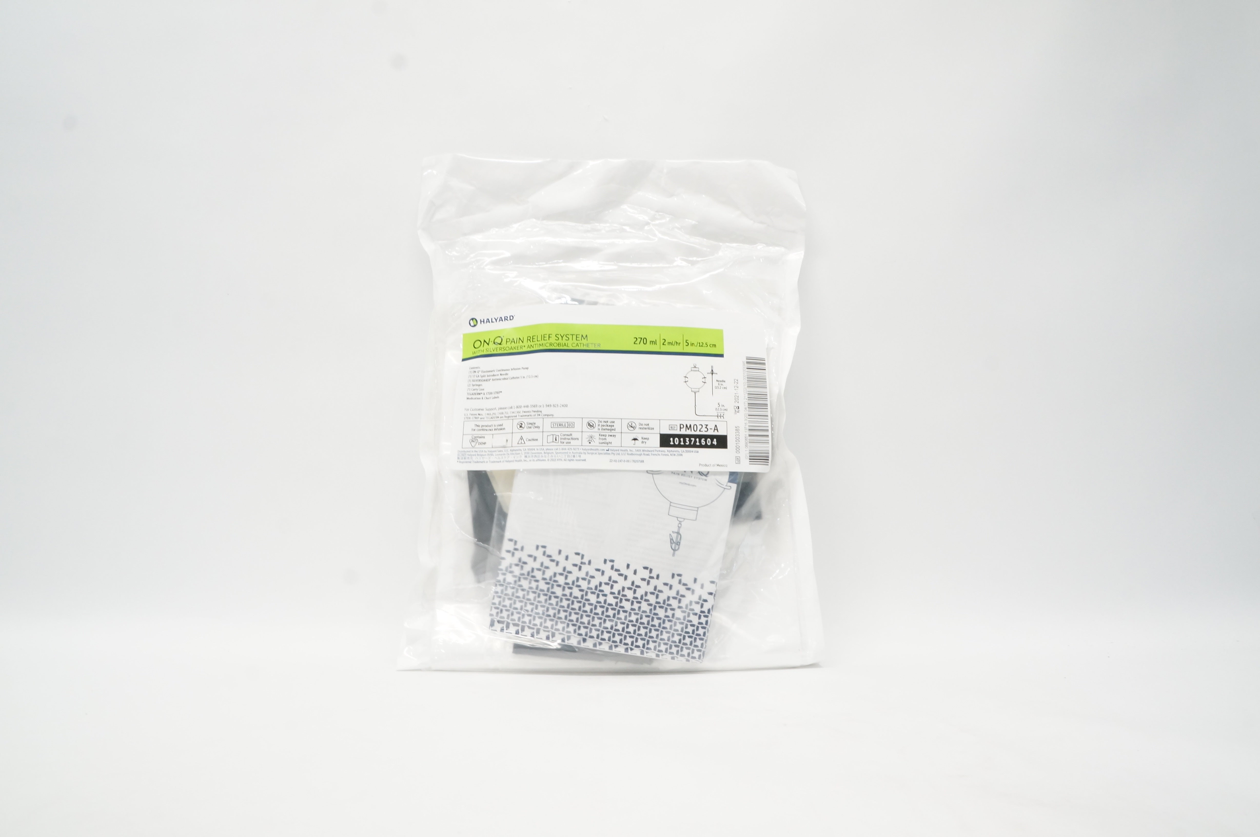 Halyard PM023-A On-Q Pain Relief System W/Antimicrobial Cath. 270ml x 5 inch