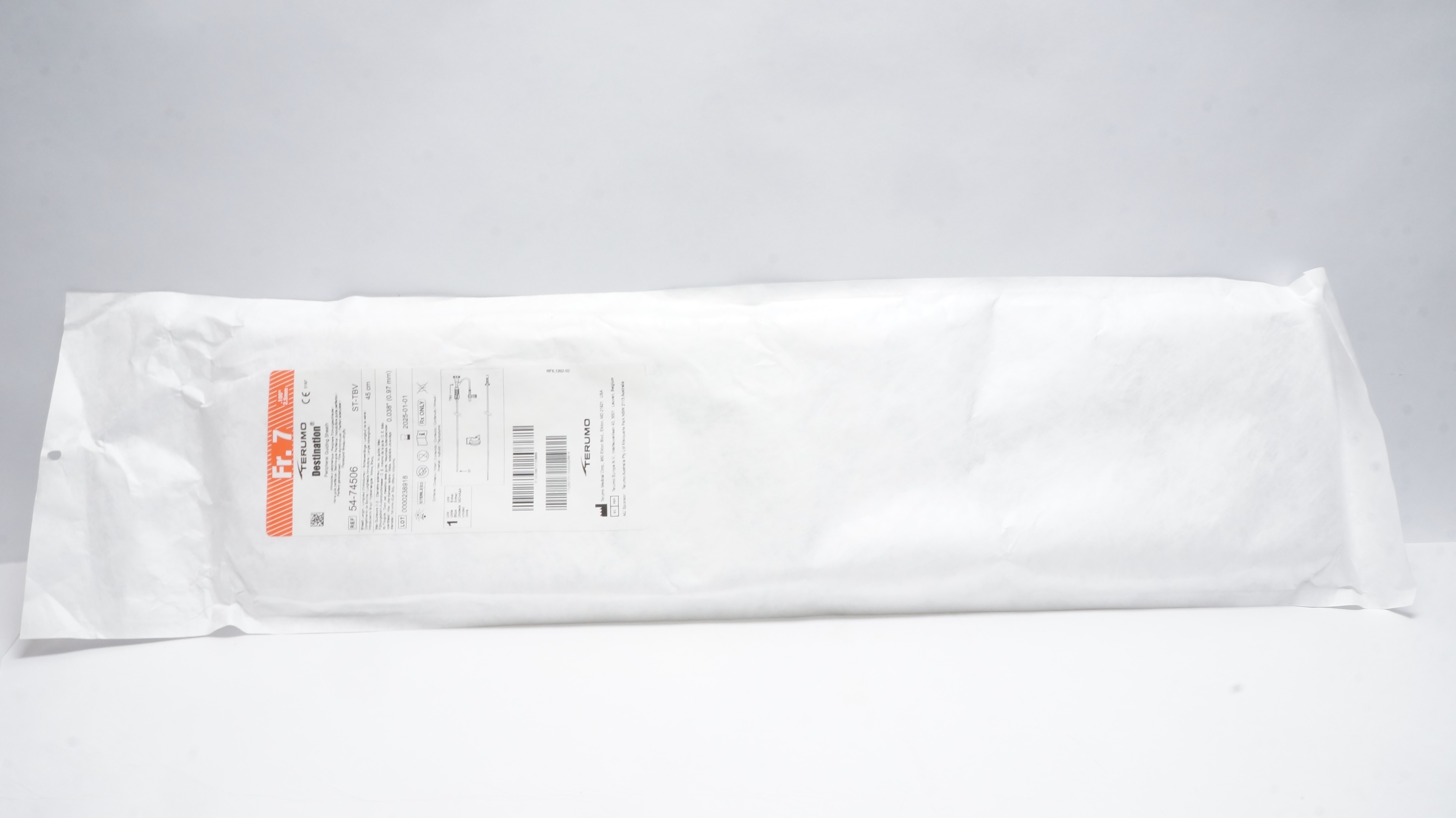 Terumo 54-74506 Destination Peripheral Guiding Sheath ST-TBV, 7Fr x 45cm (x)