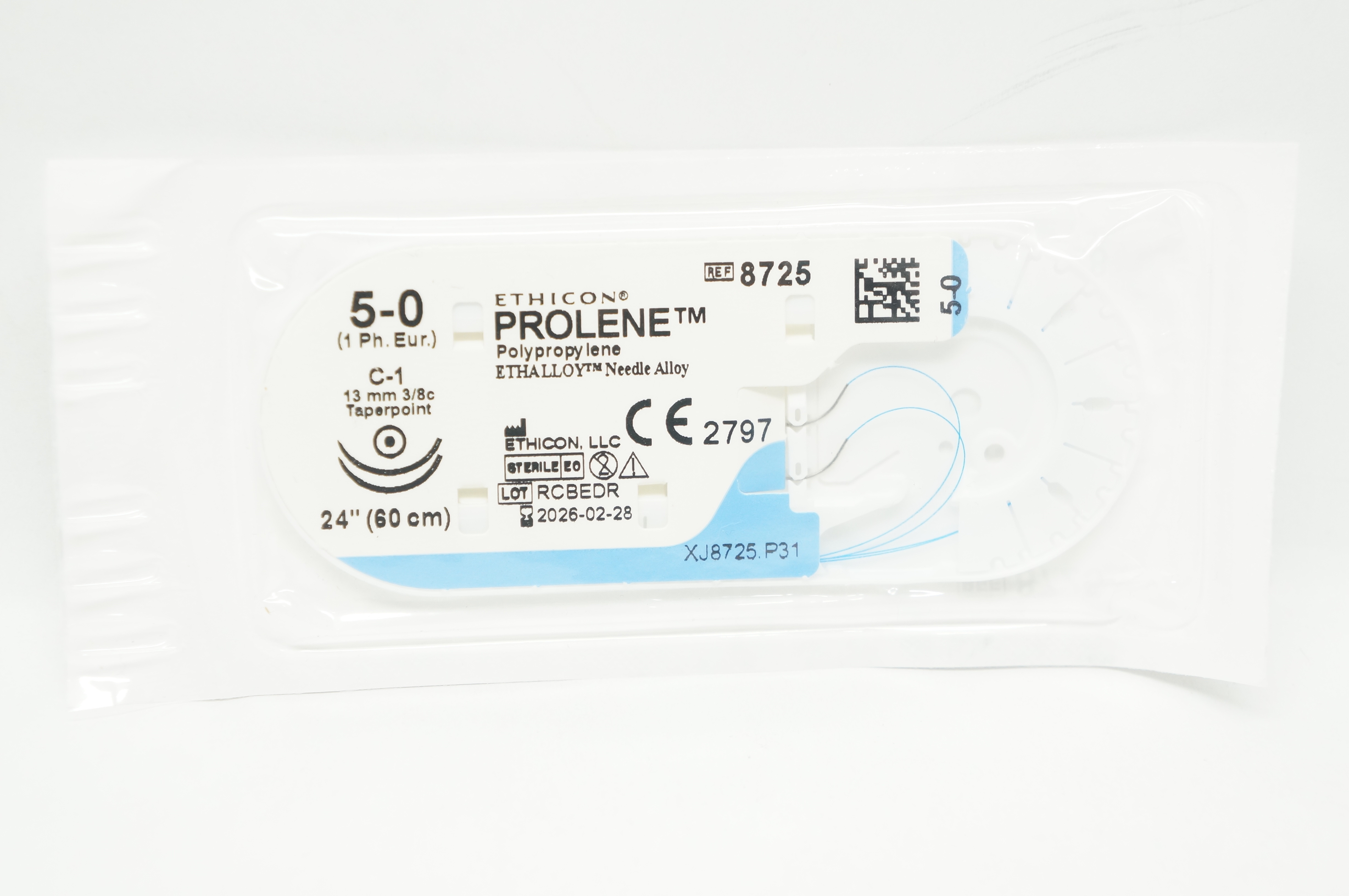 Ethicon 8725 5-0 Prolene Polypropylene Stre C-1 13mm 3/8c Taperpoint 24inch