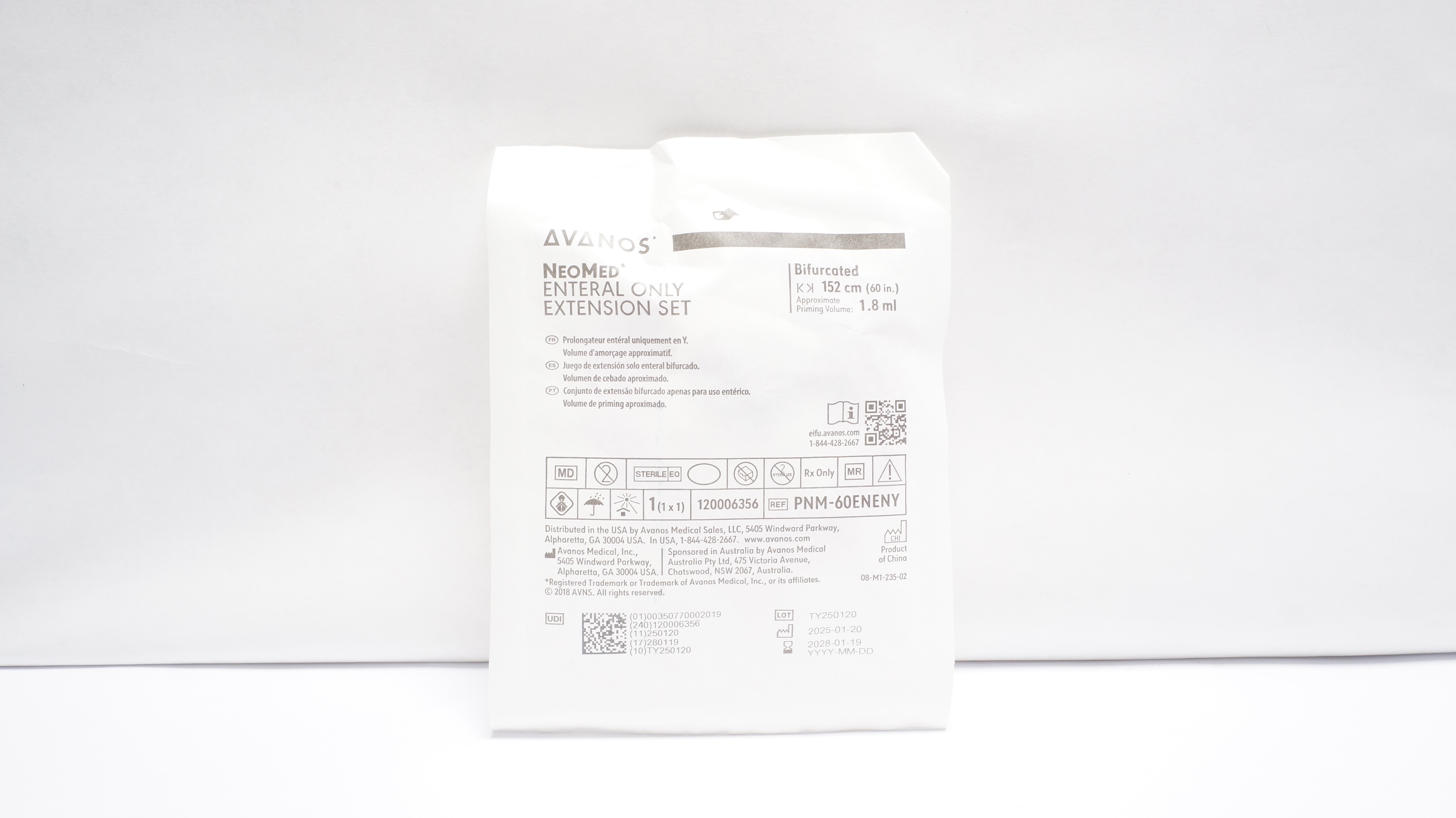 Avanos PNM-60ENEMY NeoMed Enteral Only Extension Set 60In x 1.8ml