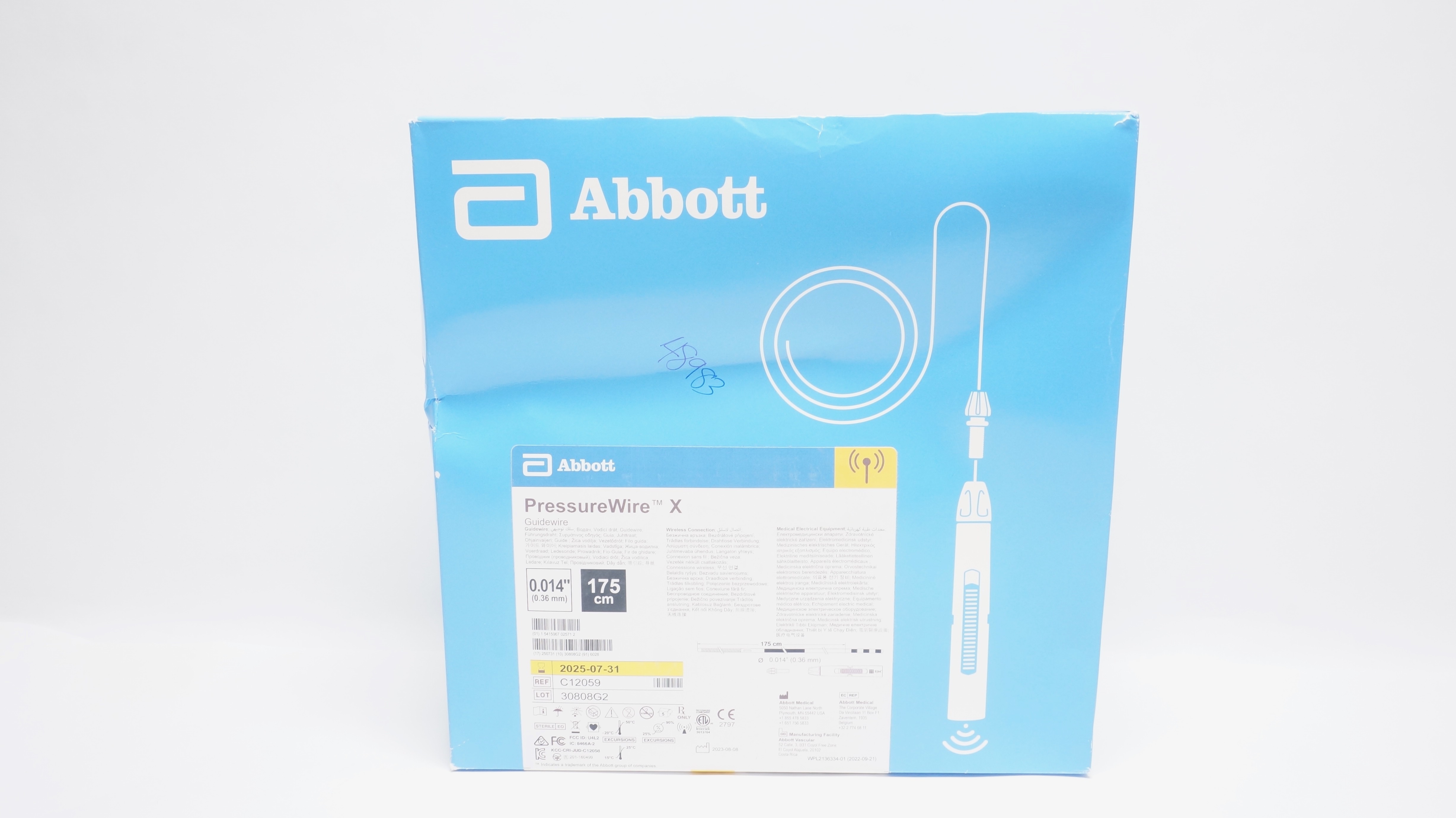 Abbott C12059 PressureWire X Guidewire 0.014inch x 175cm (x) - Box of 3