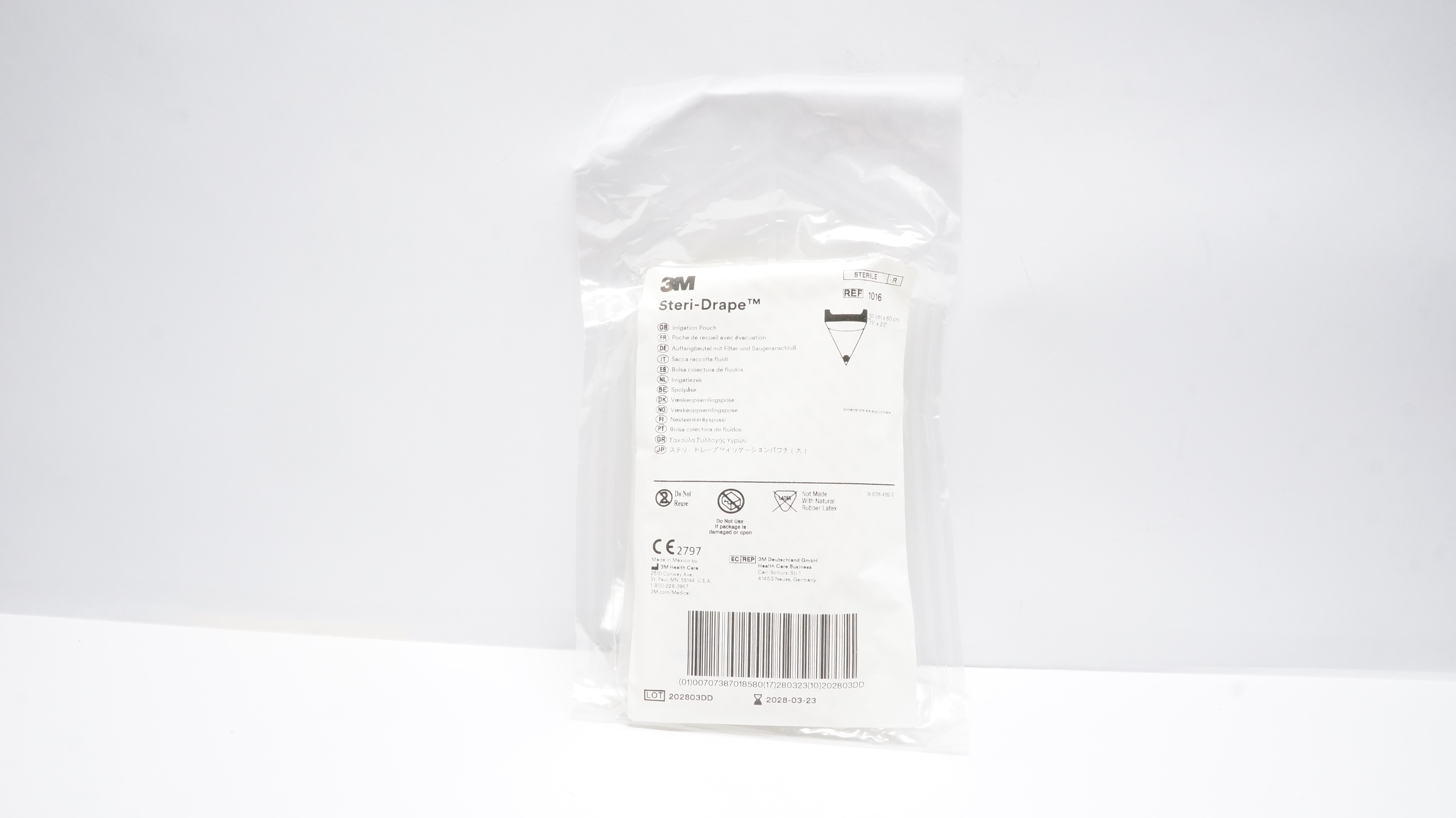 3M 1016 Steri-Drape Irrigation Pouch 19inch x 23inch