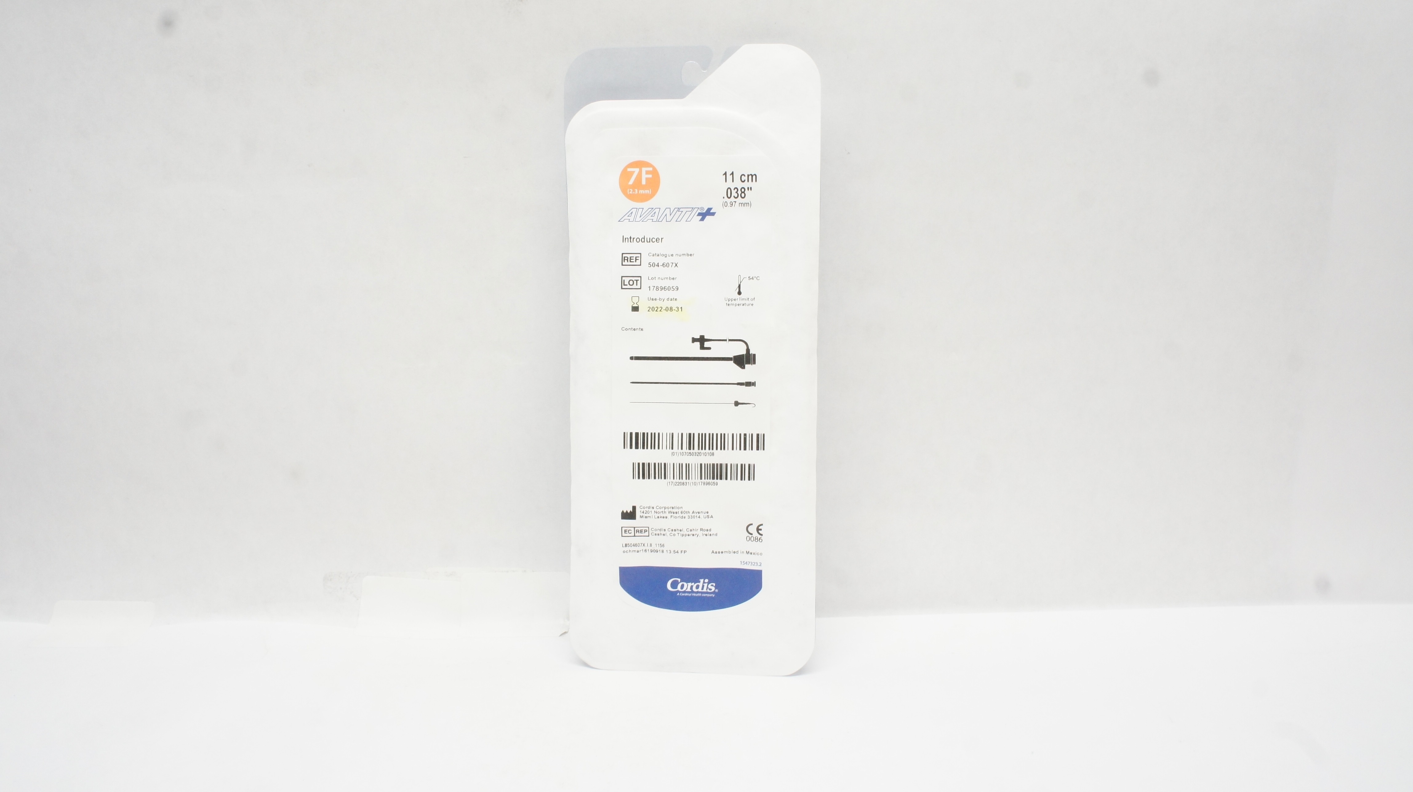 Cordis 504-607X AVANTI Plus Introducers 7F x 0.038inch x 11cm (x)