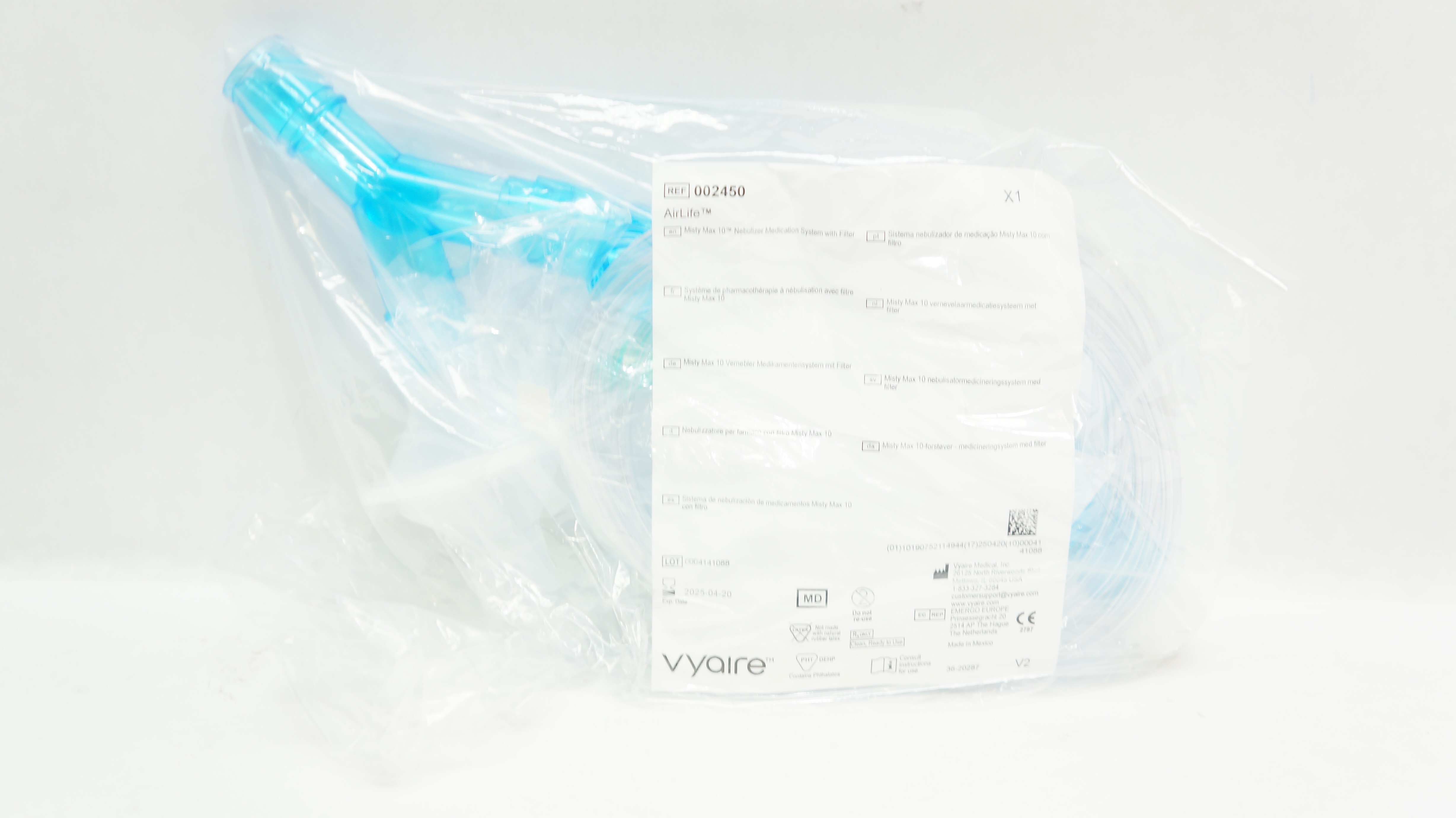 Vyaire 002450 AirLife Misty Max 10 Nebulizer Medication System with Filter