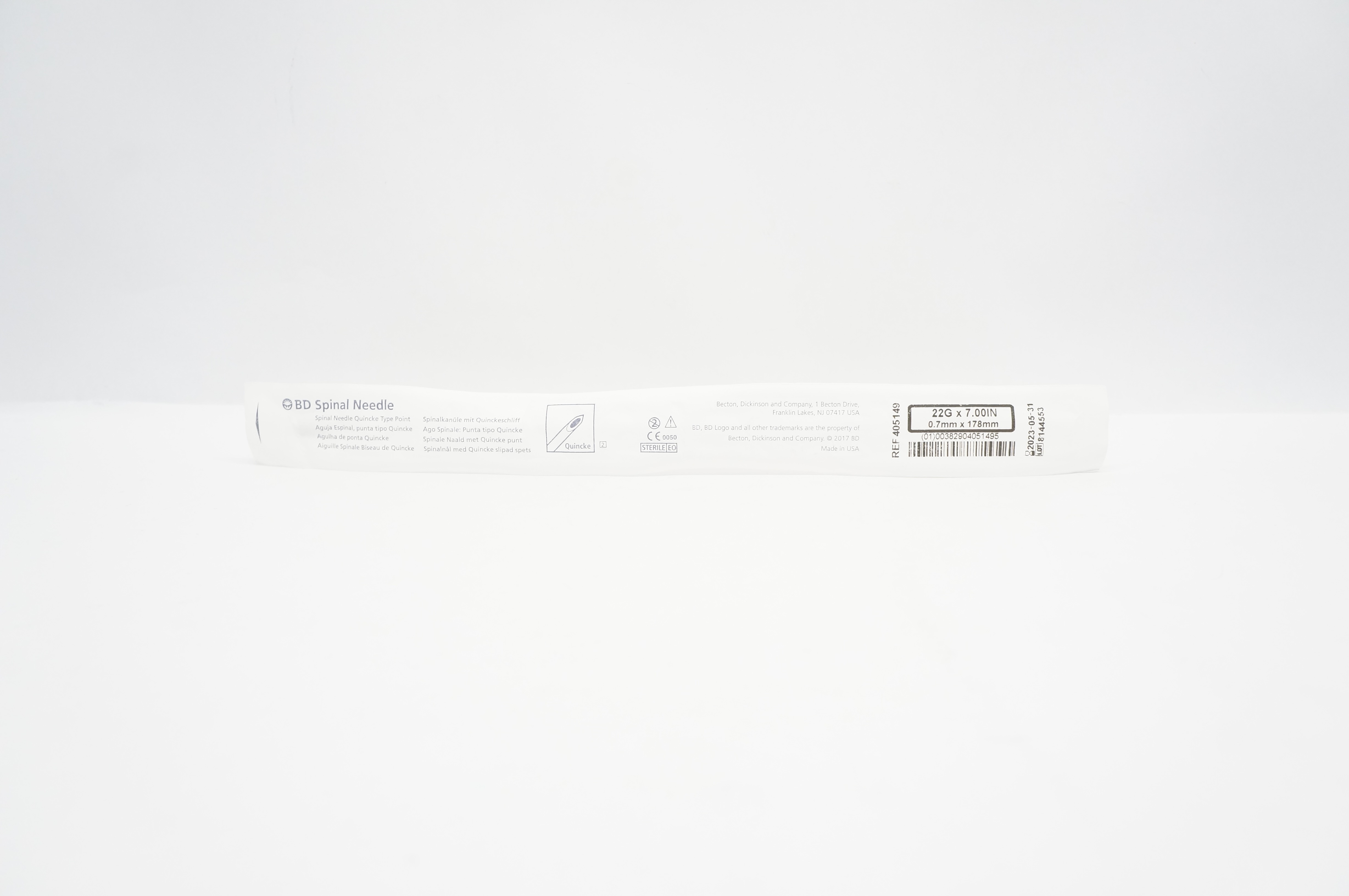 BD 405149 Spinal Ndle,Quincke 22 G x 7.00 inch