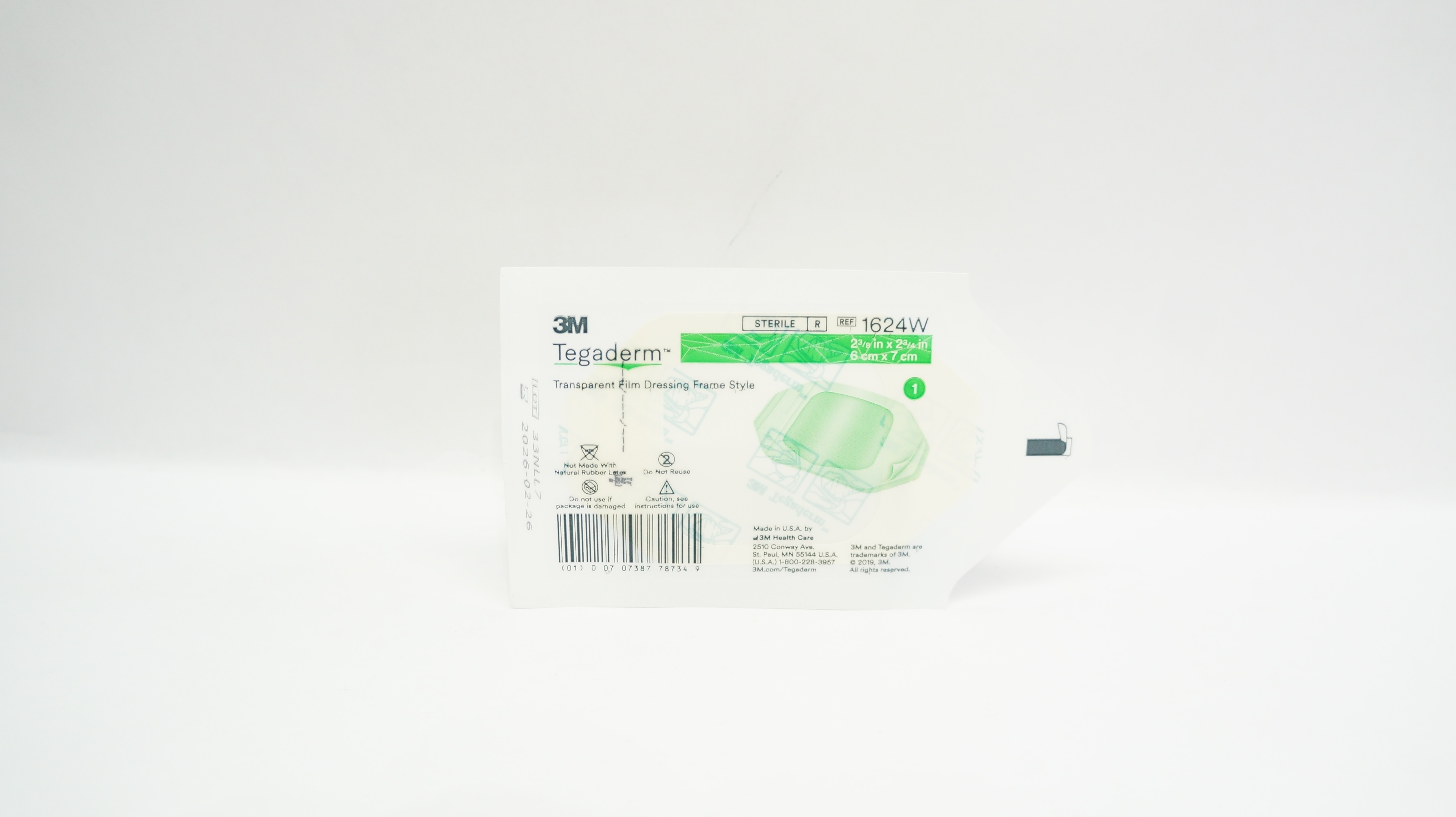 3M 1624W Tegaderm Transparent Film Dressing Frame Style 2-3/8 x 2-3/4 inch