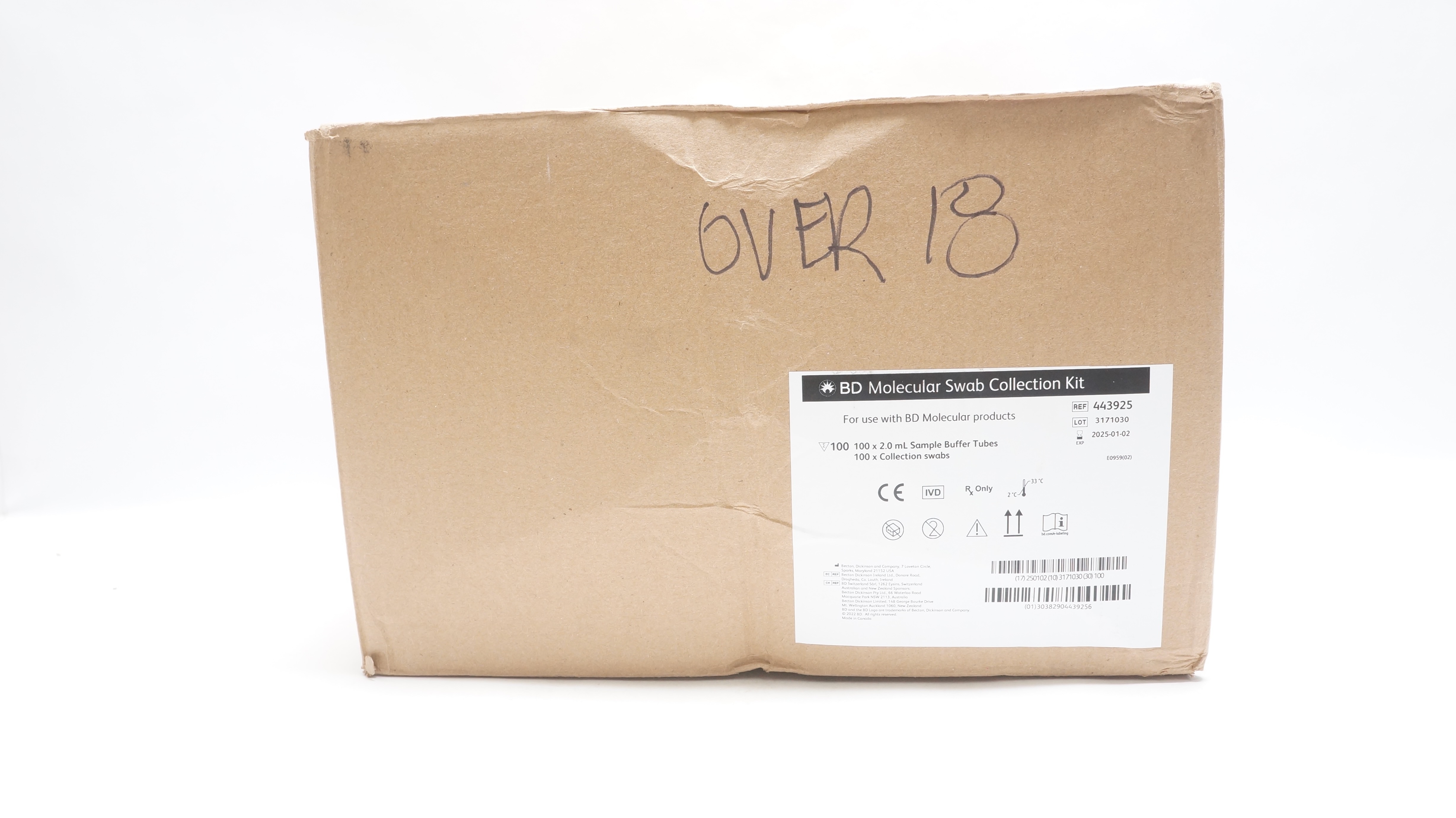 BD 443925 Molecular Swab Collection Kit (x) - Case of 100