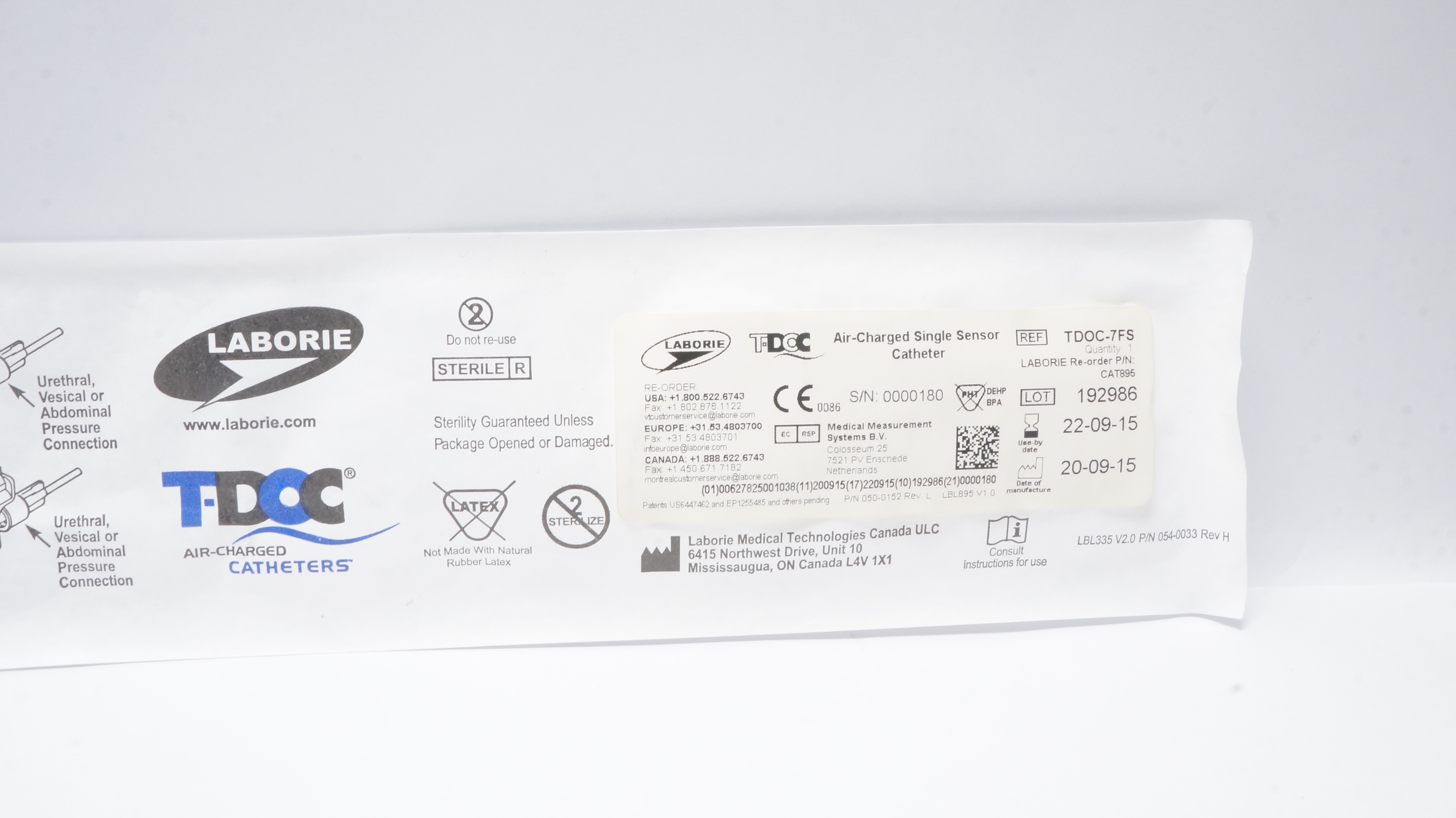 Laborie Medical TDOC-7FC Air-Charged Sensor Single Cath. (x)