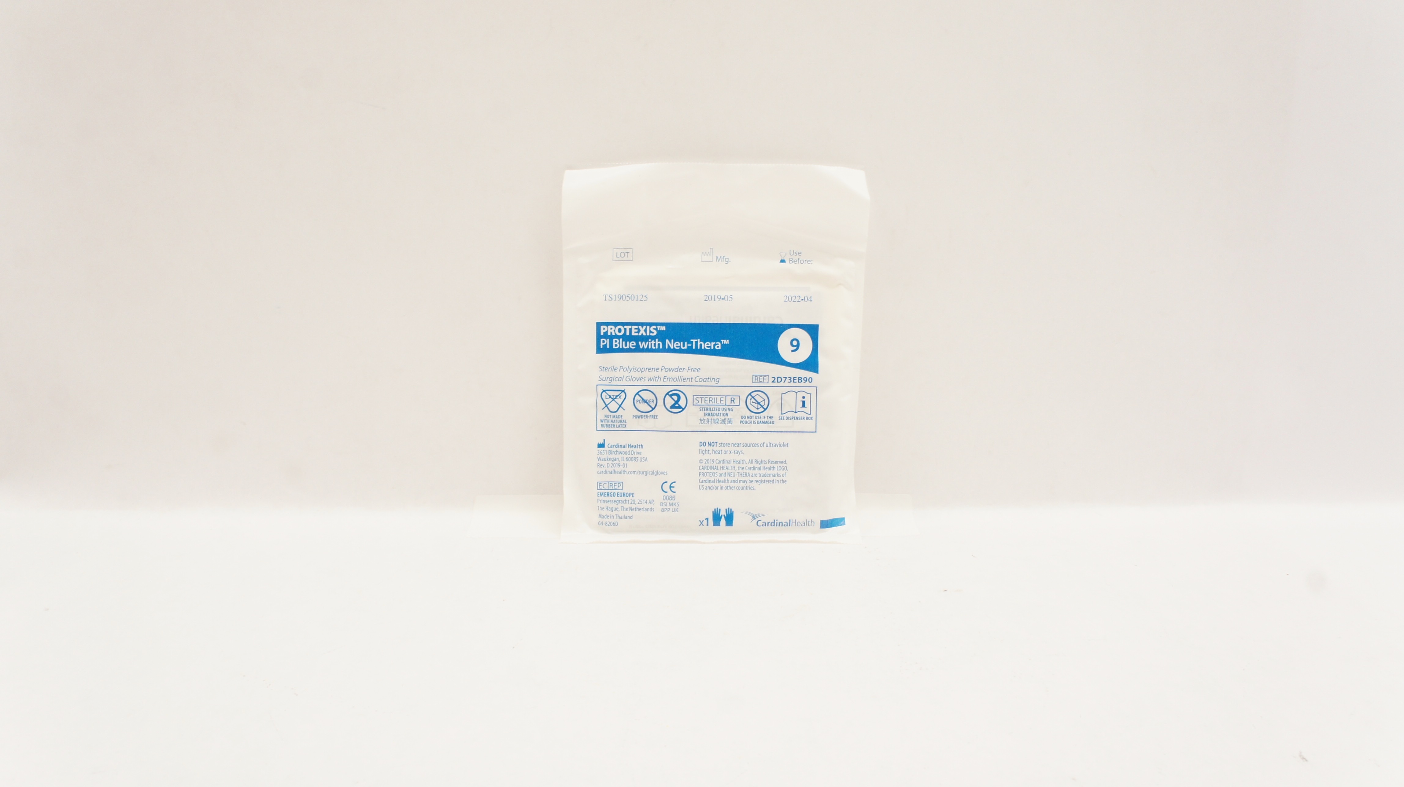 Cardinal Health 2D73EB90 Protexis Pl Blue with Neu-Thera Surgical Gloves 9 (x)